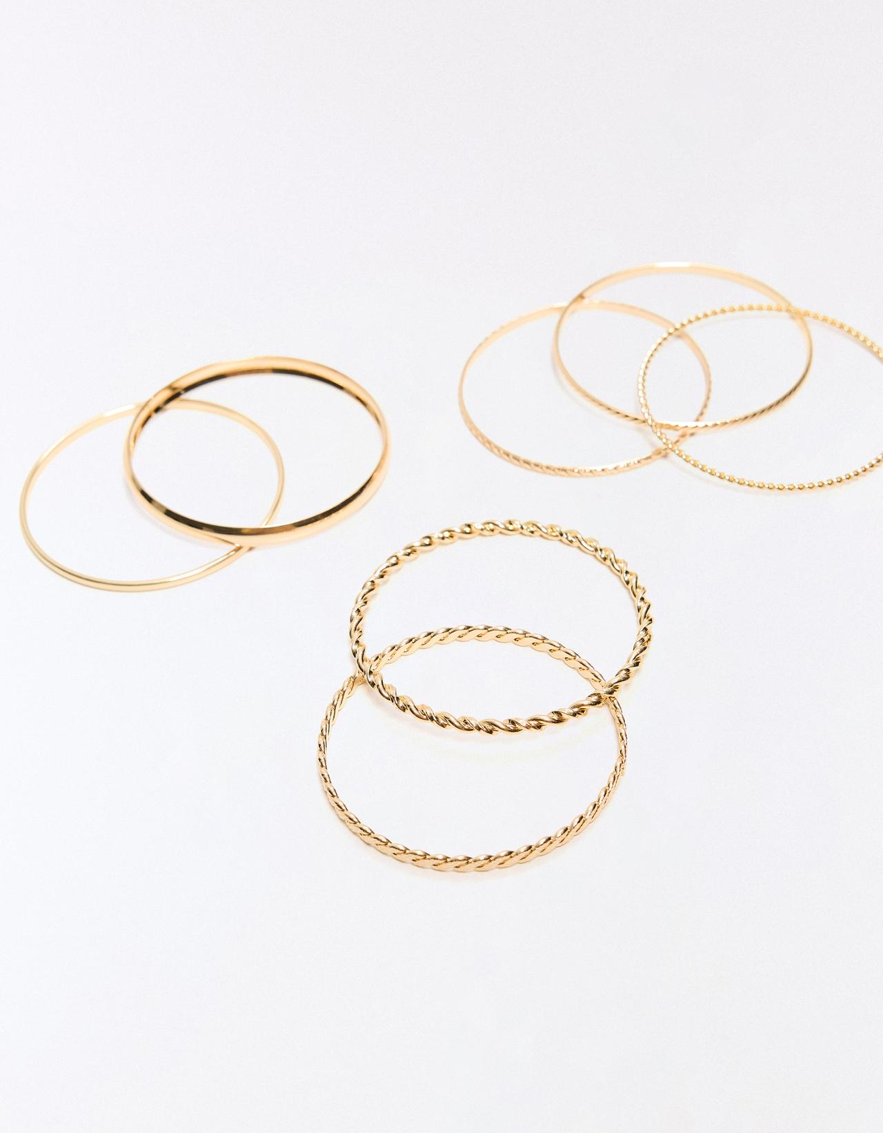 Pack of 7 thin bracelets — Gold