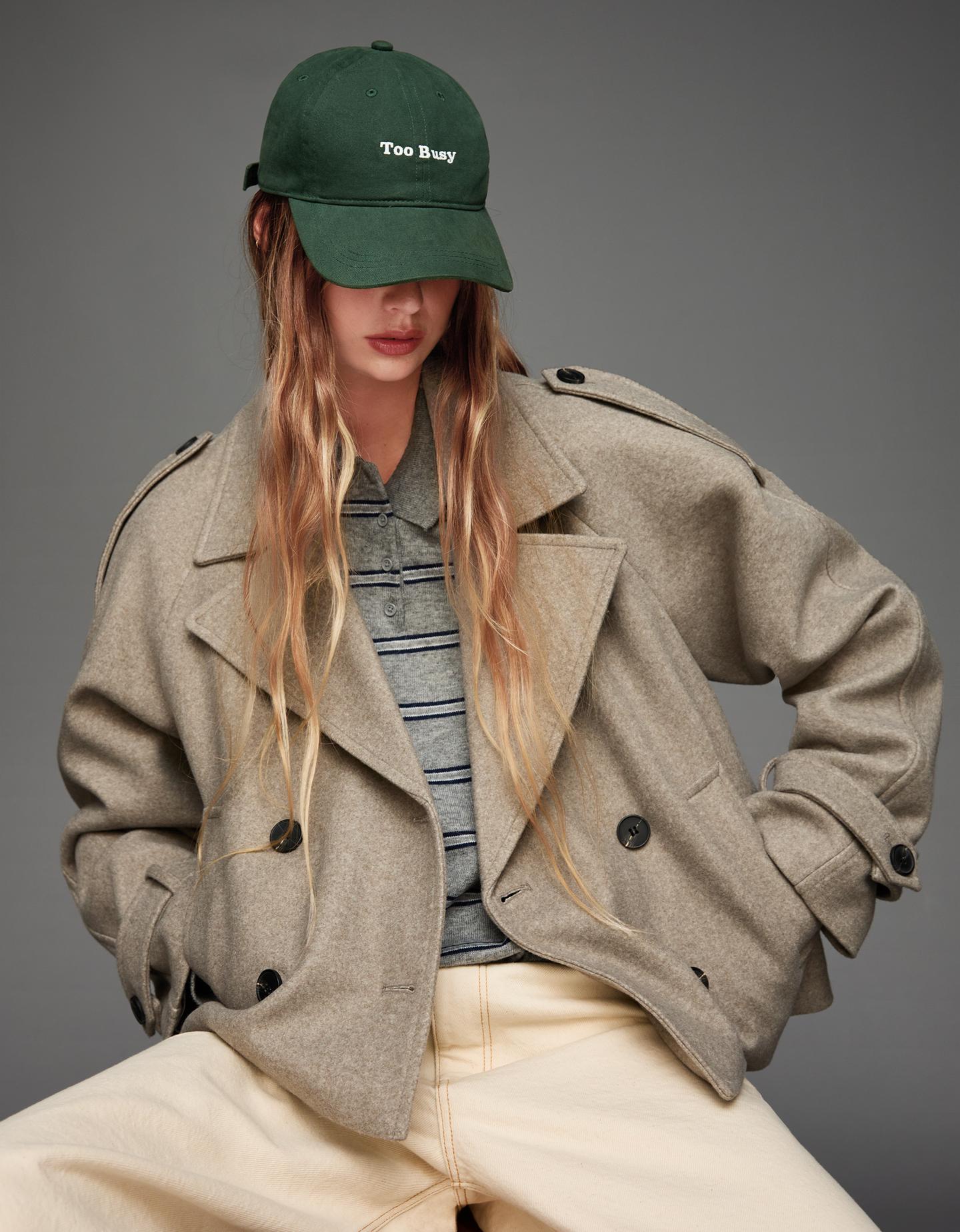 Bershka trencz soft zielony