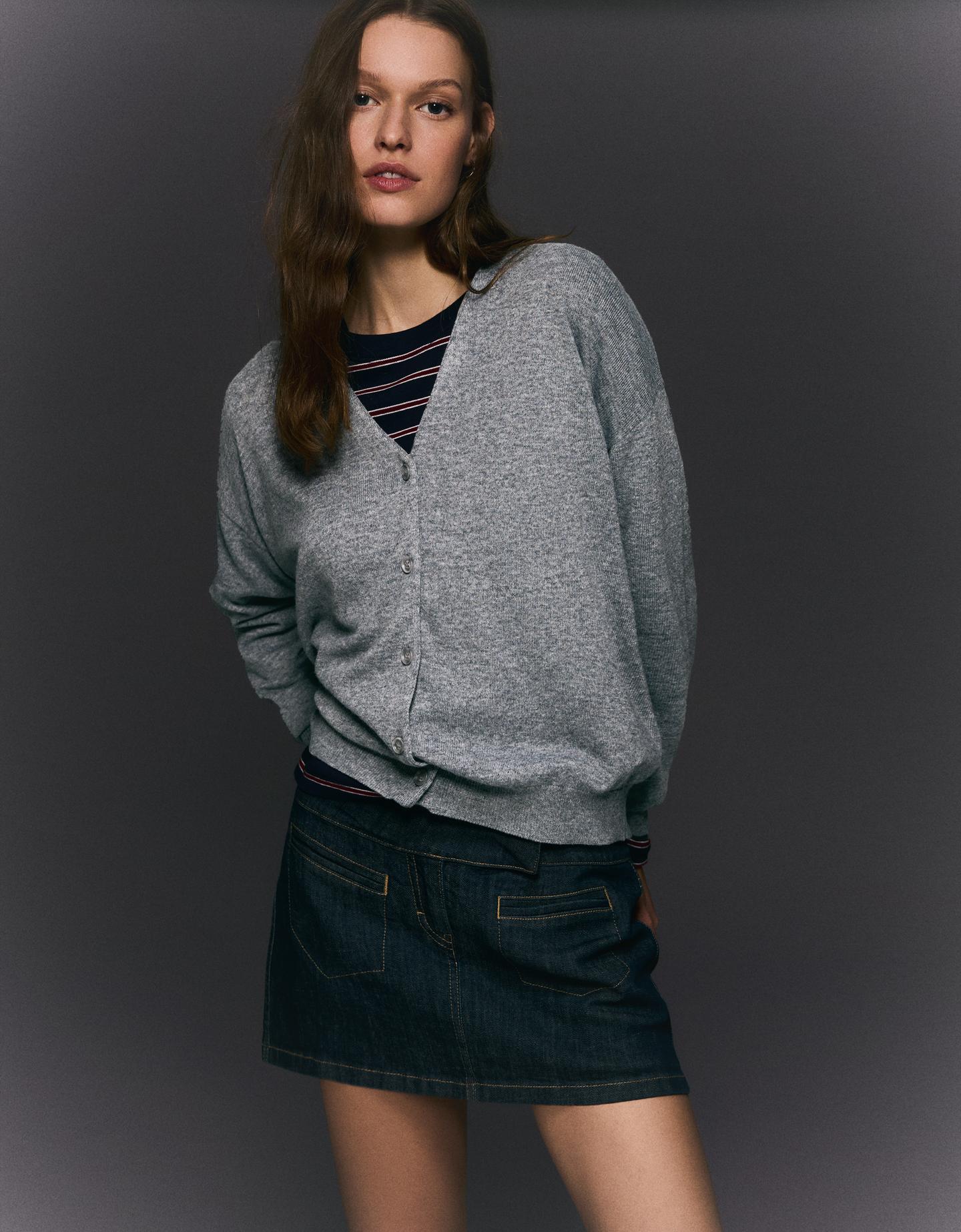 Bershka kardigan basic szary