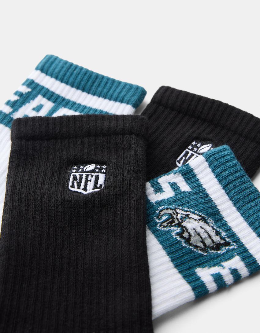 حزمة من 2 جوارب بطبعة NFL-أسود-2