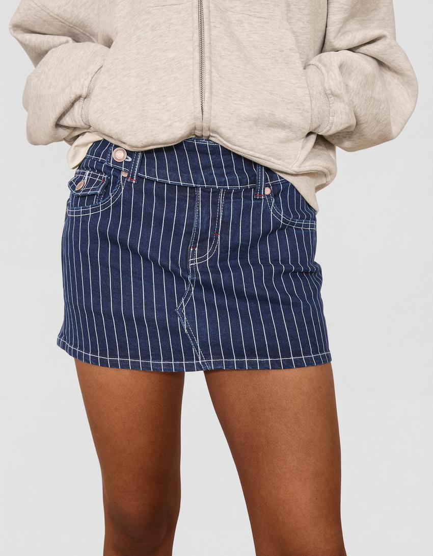 jupe-short en jean-Bleu