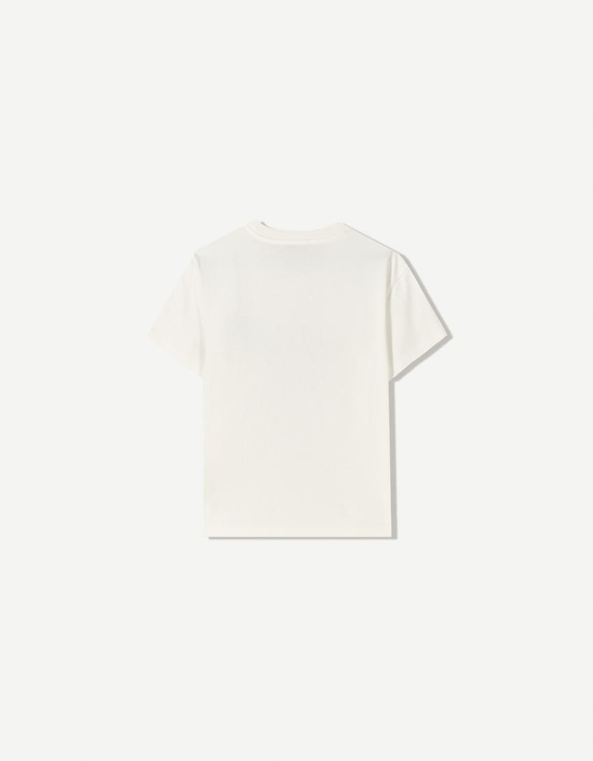 Short sleeve T-shirt with print-Off white-5