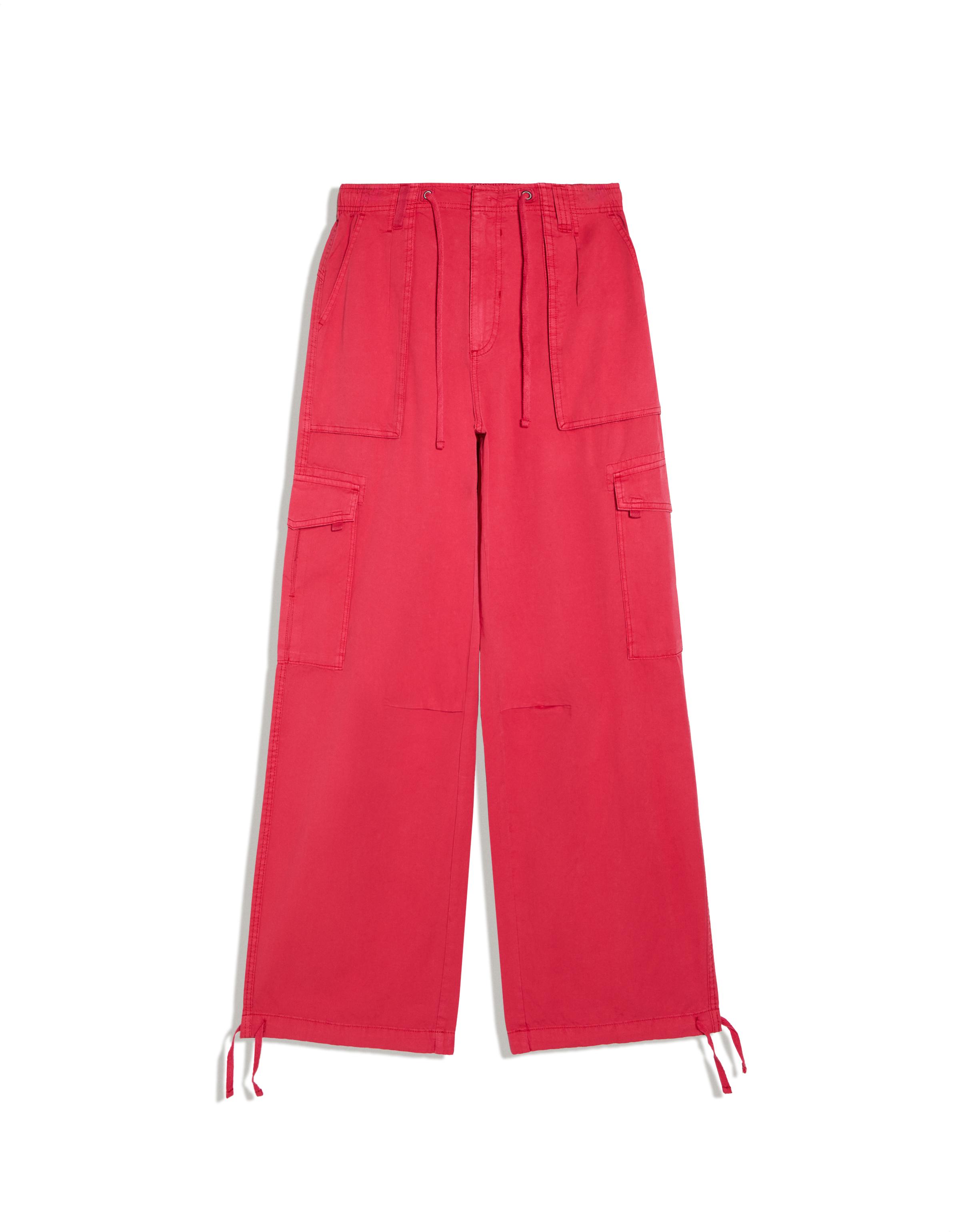 Parachute cargo trousers — Red