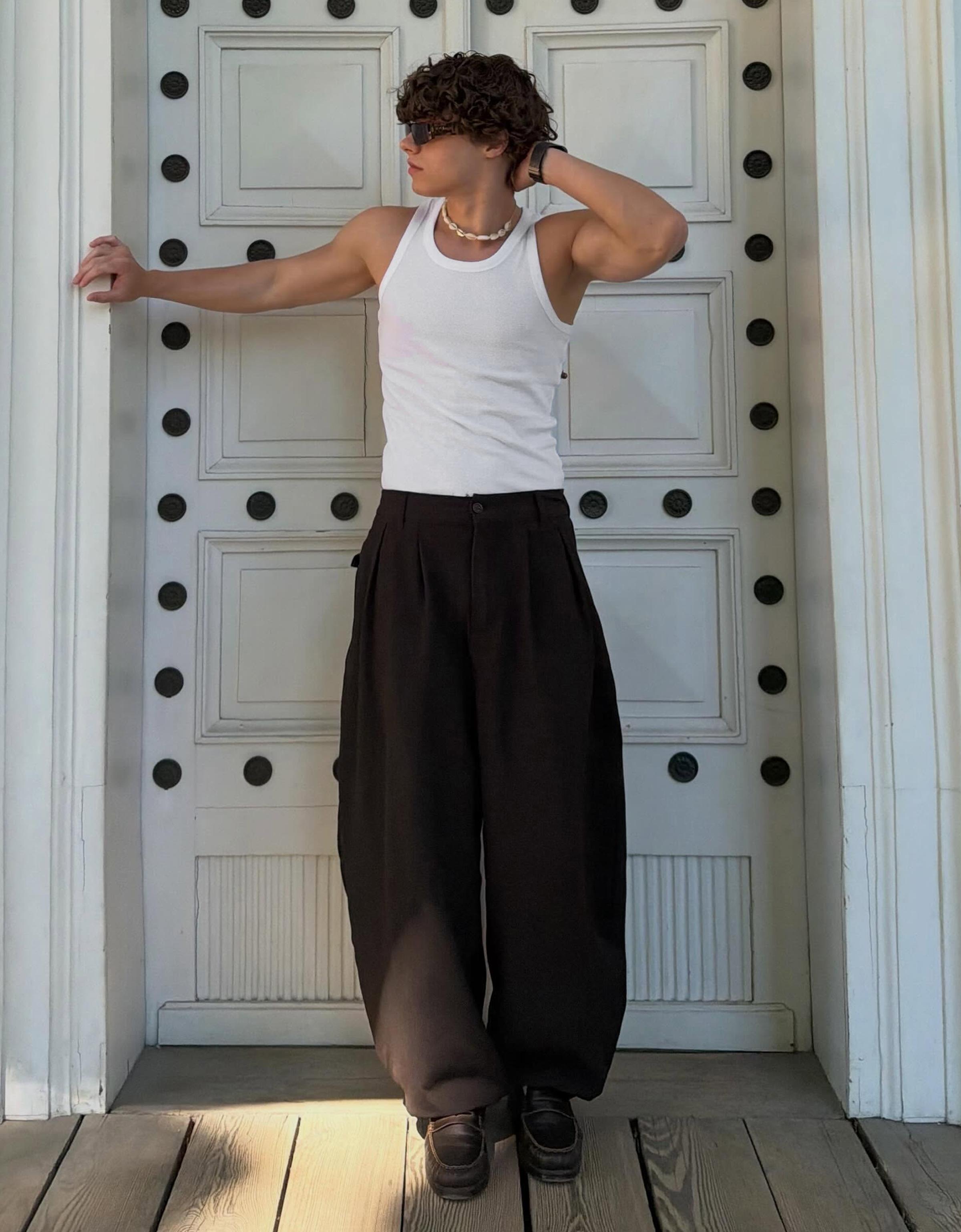 Ribbed vest top — White
