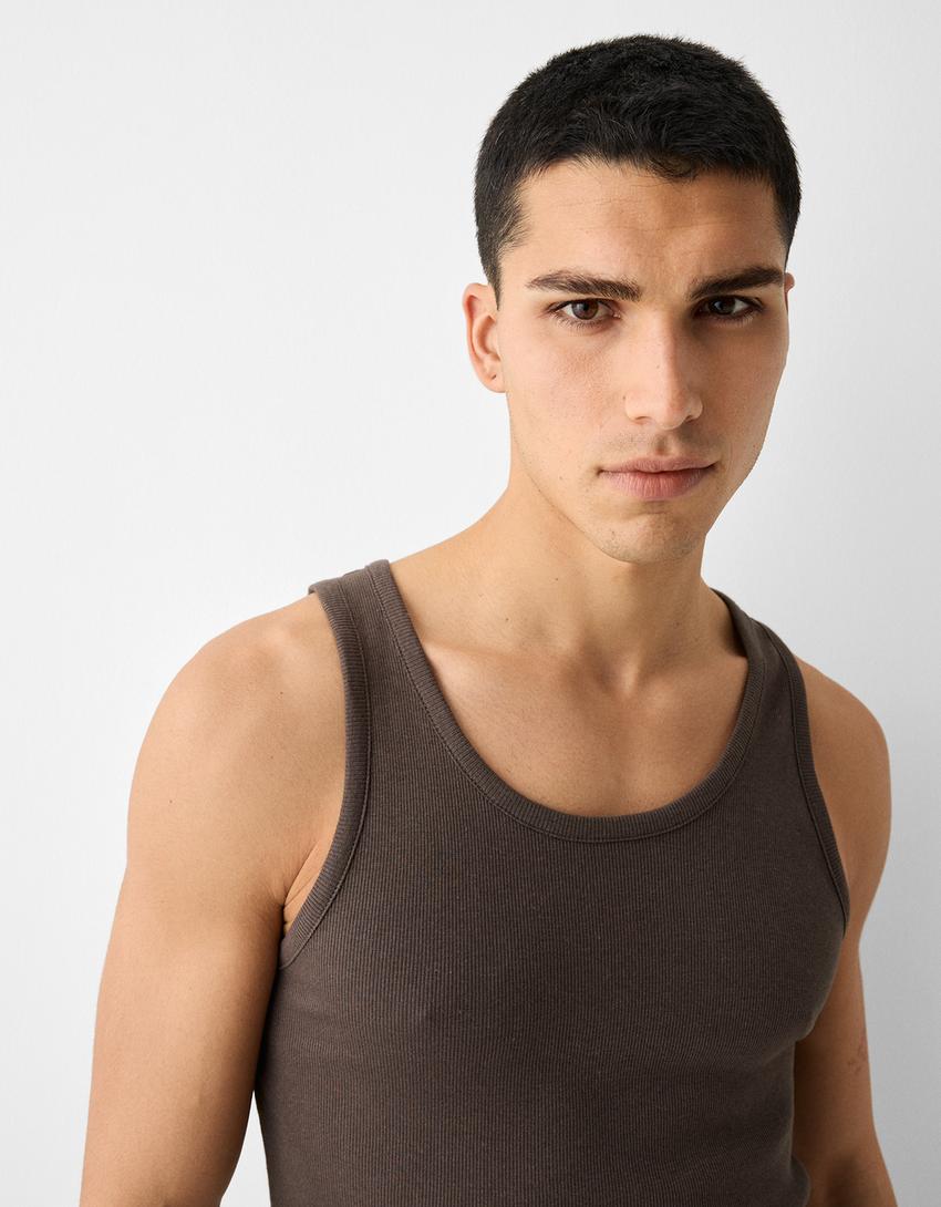 Débardeur rib-Marron-2