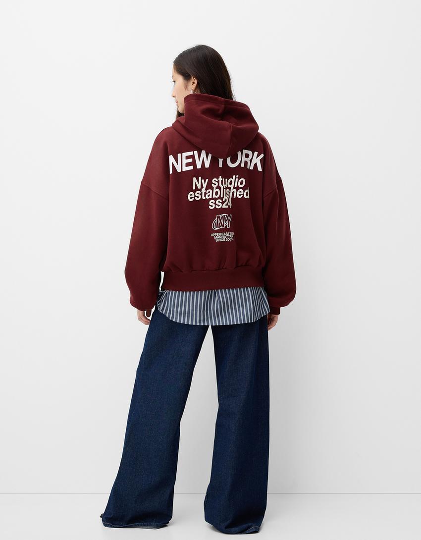 Sudadera capucha print-Burdeos-1