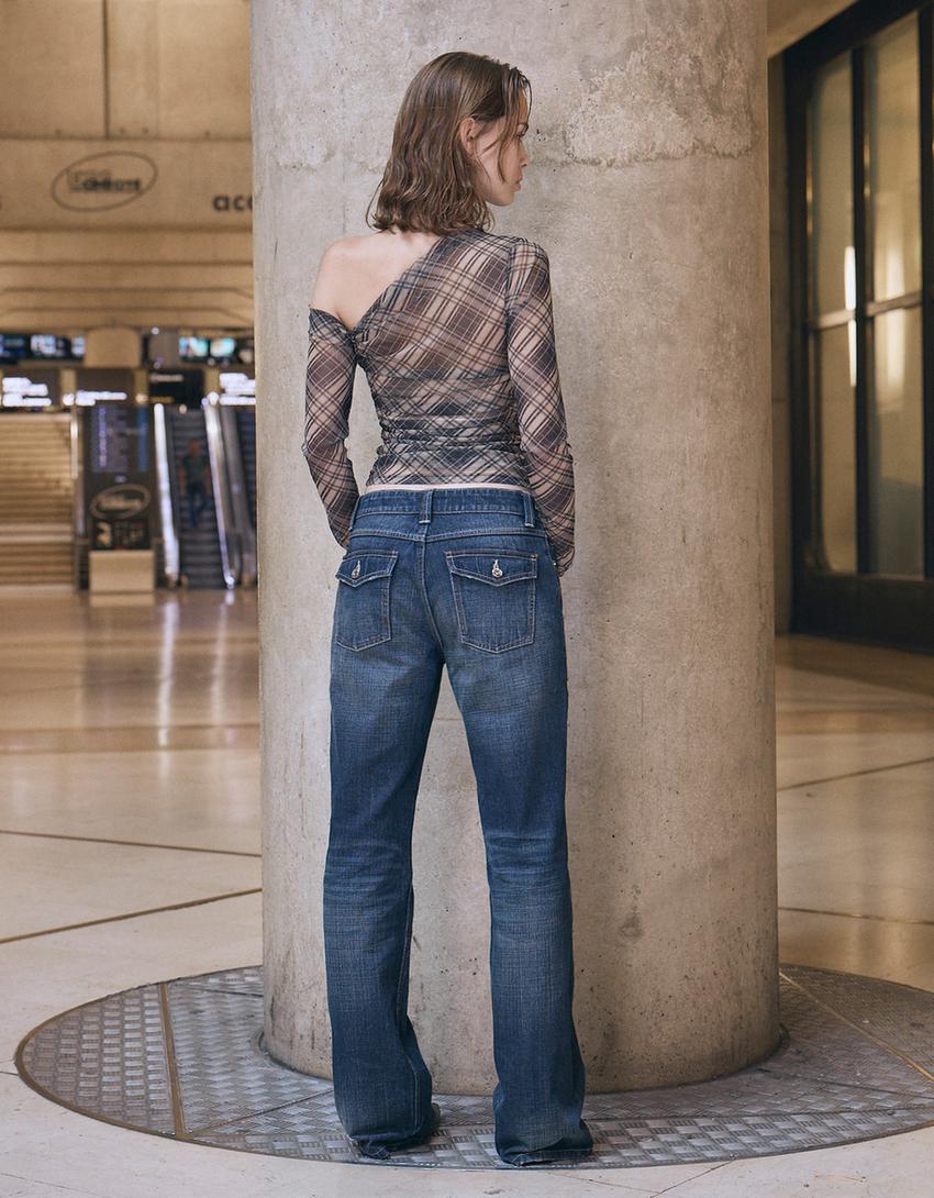 Baggy jeans med svaj-Lyseblå-1