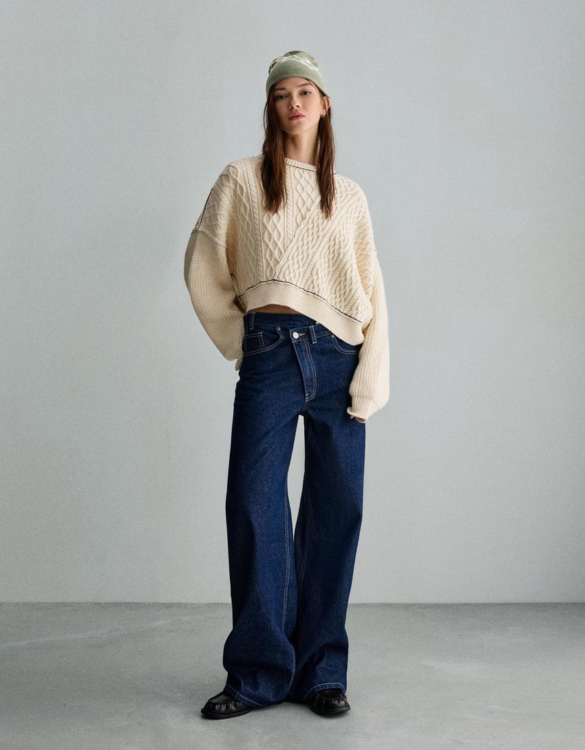 Camisola tricotada-Cru