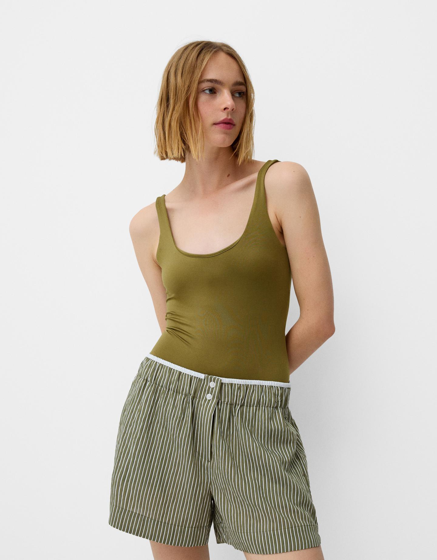 Bershka Body Mit Trägern Damen Xs Grün