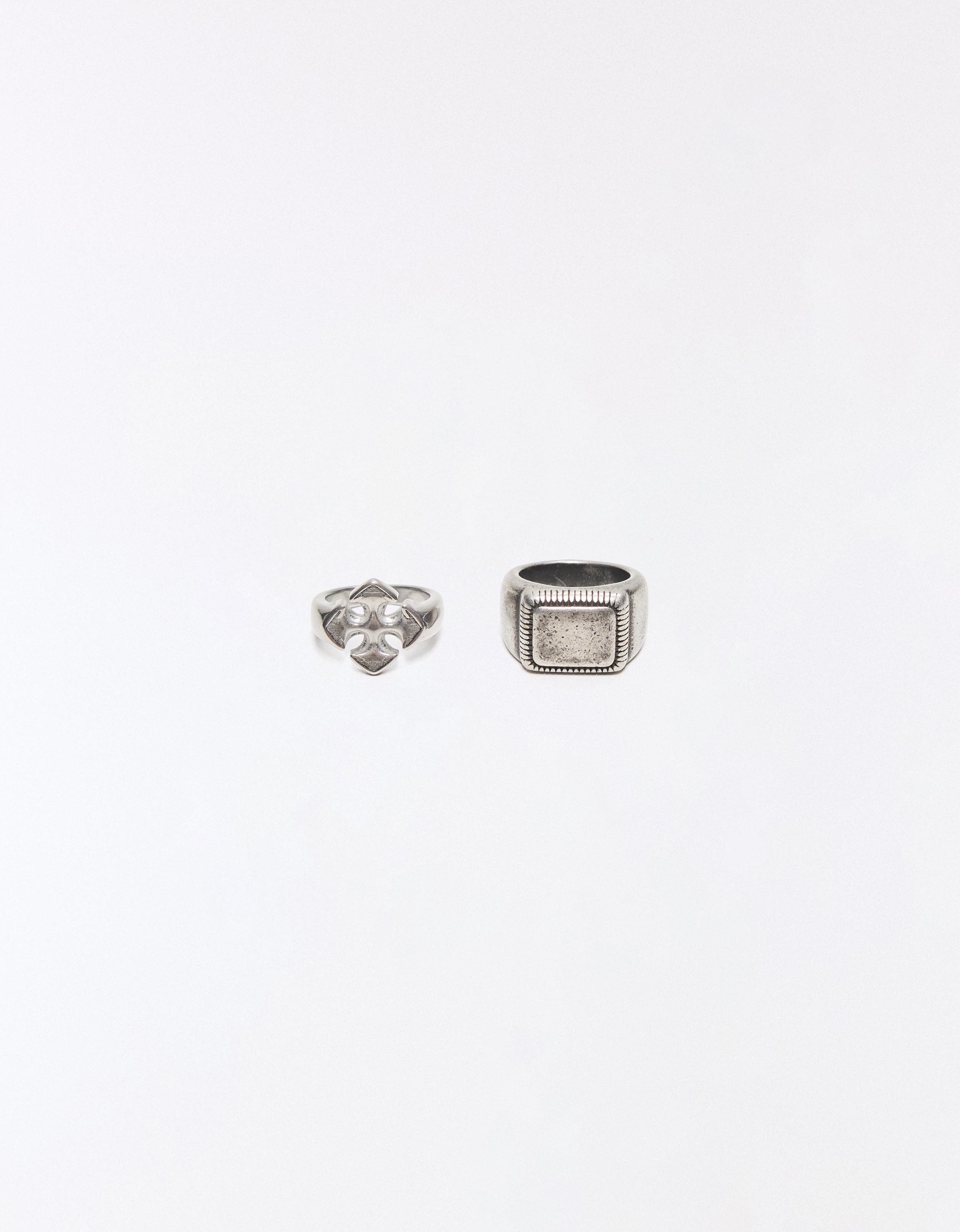 Pack of 2 steel rings — Silver