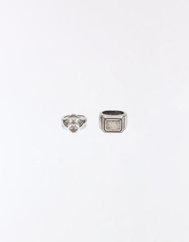 Pack of 2 stainless steel rings — Silver 2