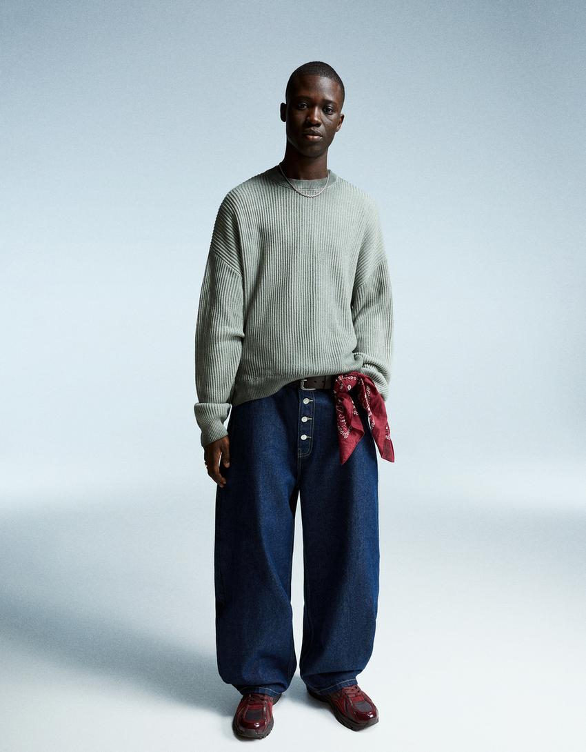 Boxy fit sweater-Grey