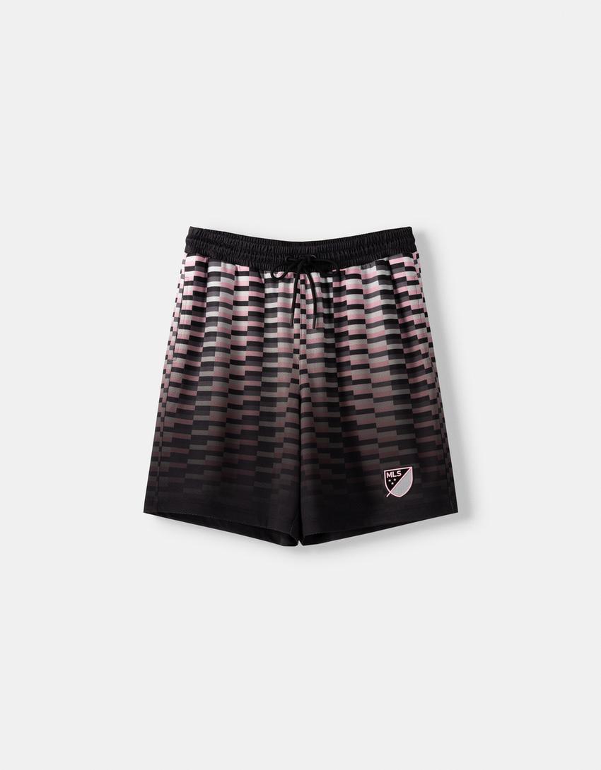 Calções bermuda Inter Miami CF com estampado em mesh-Preto-6