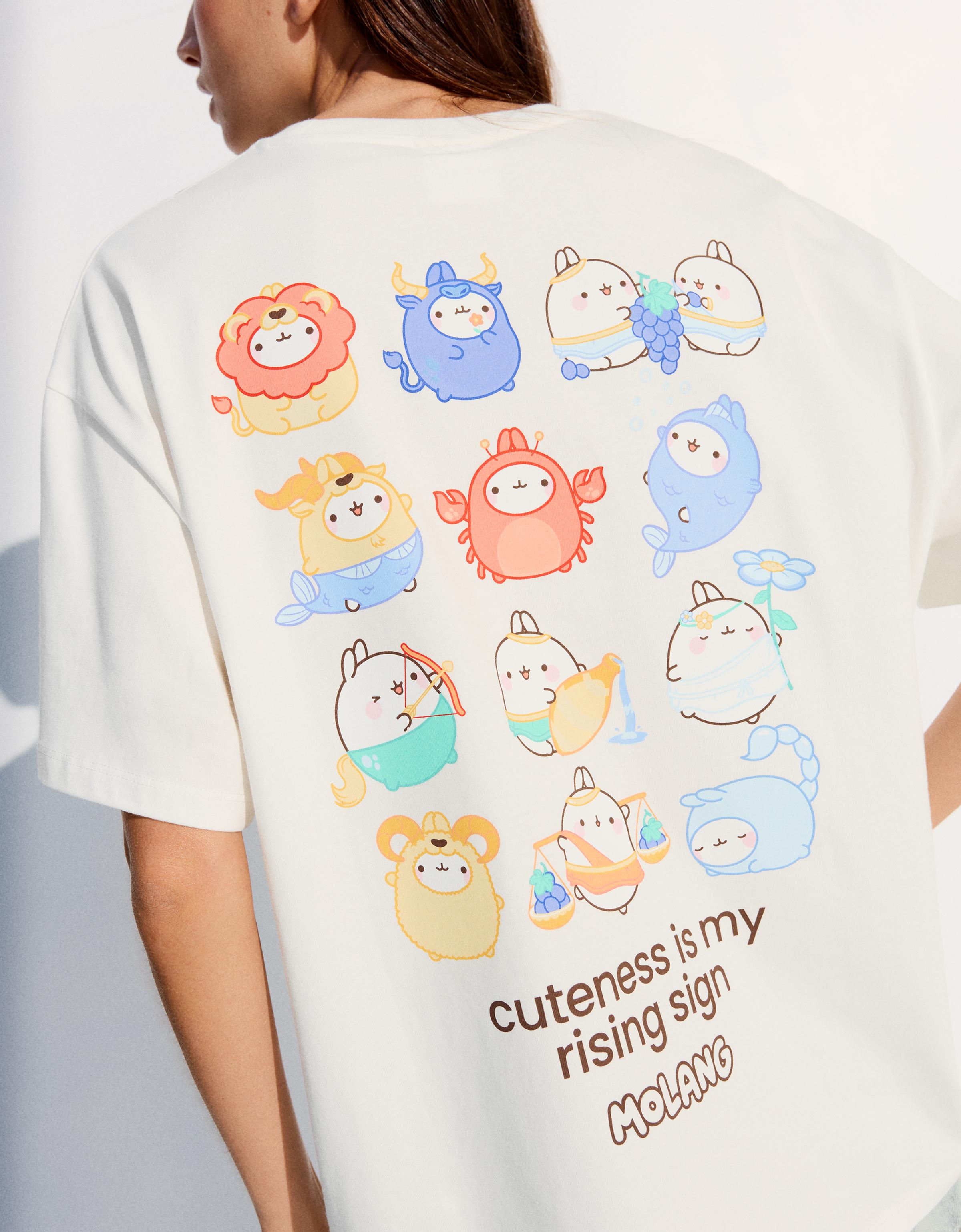 MOLANG ZODIAC oversize print T-shirt — Off white