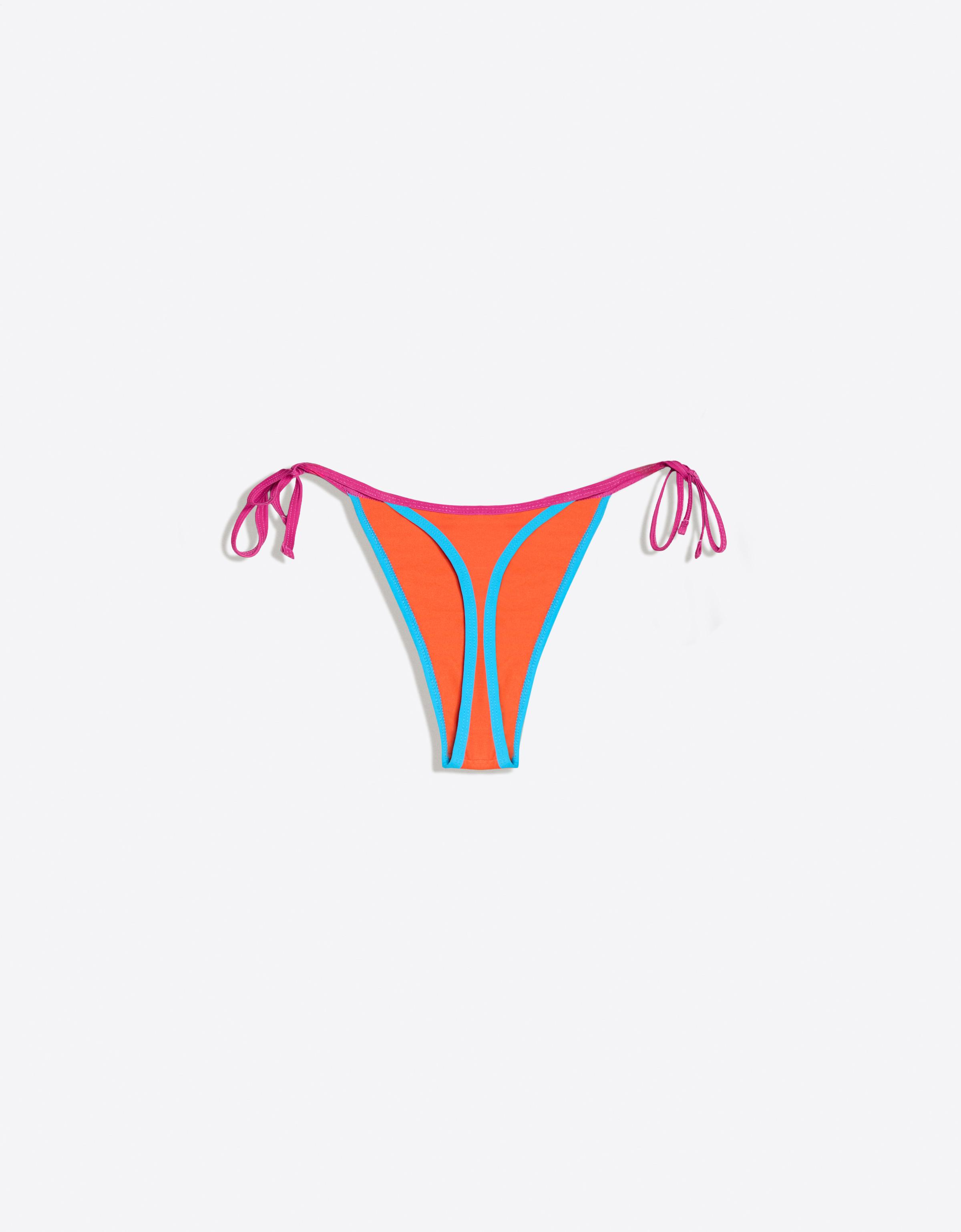 Contrast Brazilian bikini briefs — Orange