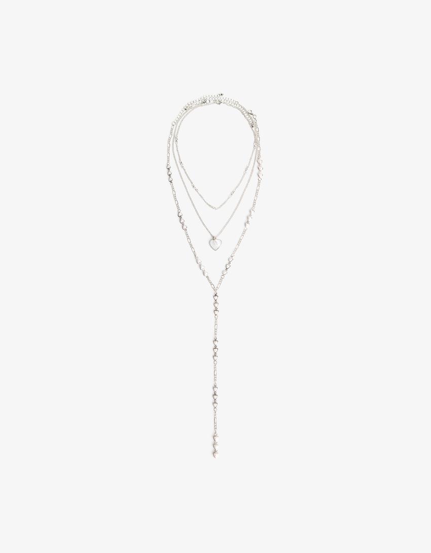 Lot 3 colliers cœur-Argent
