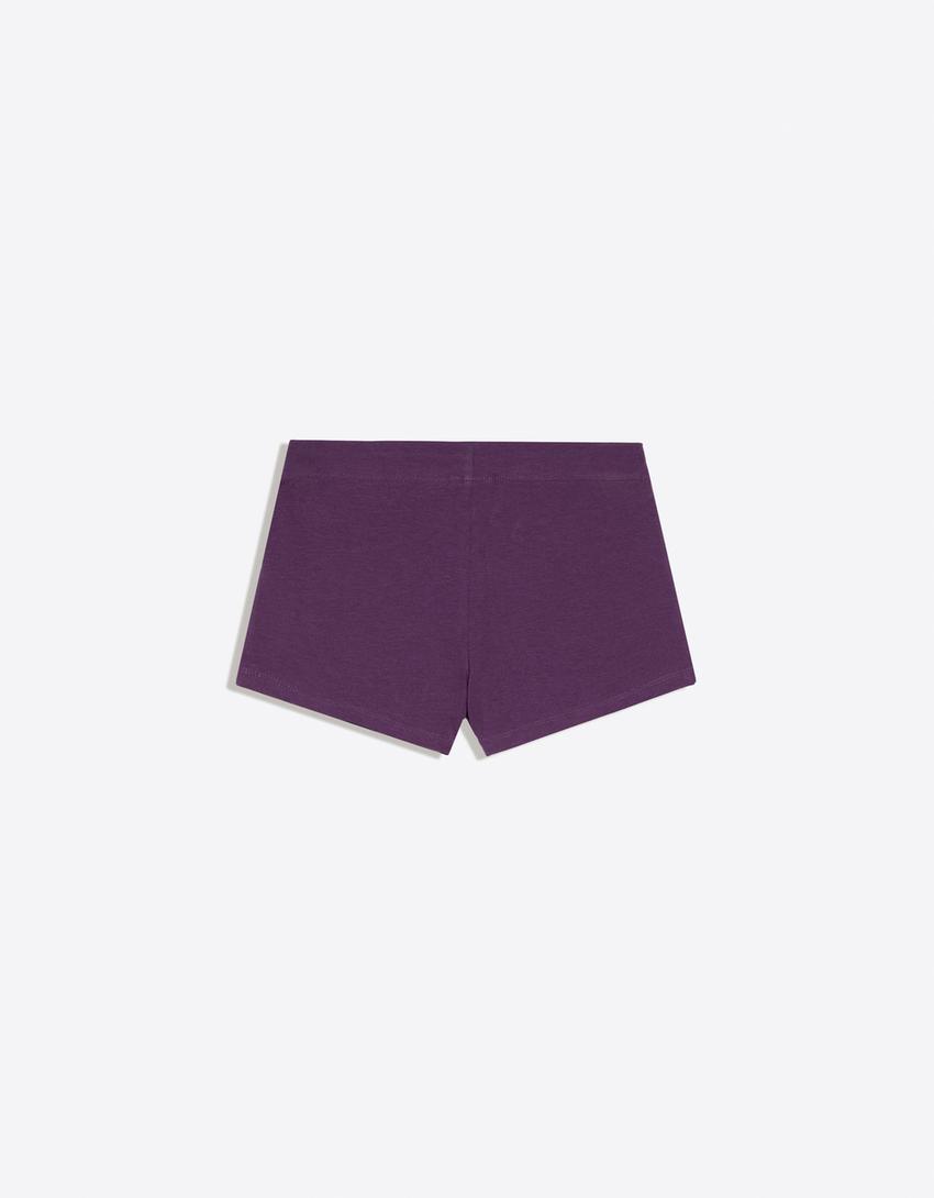 Short mini con banda laterale-Viola