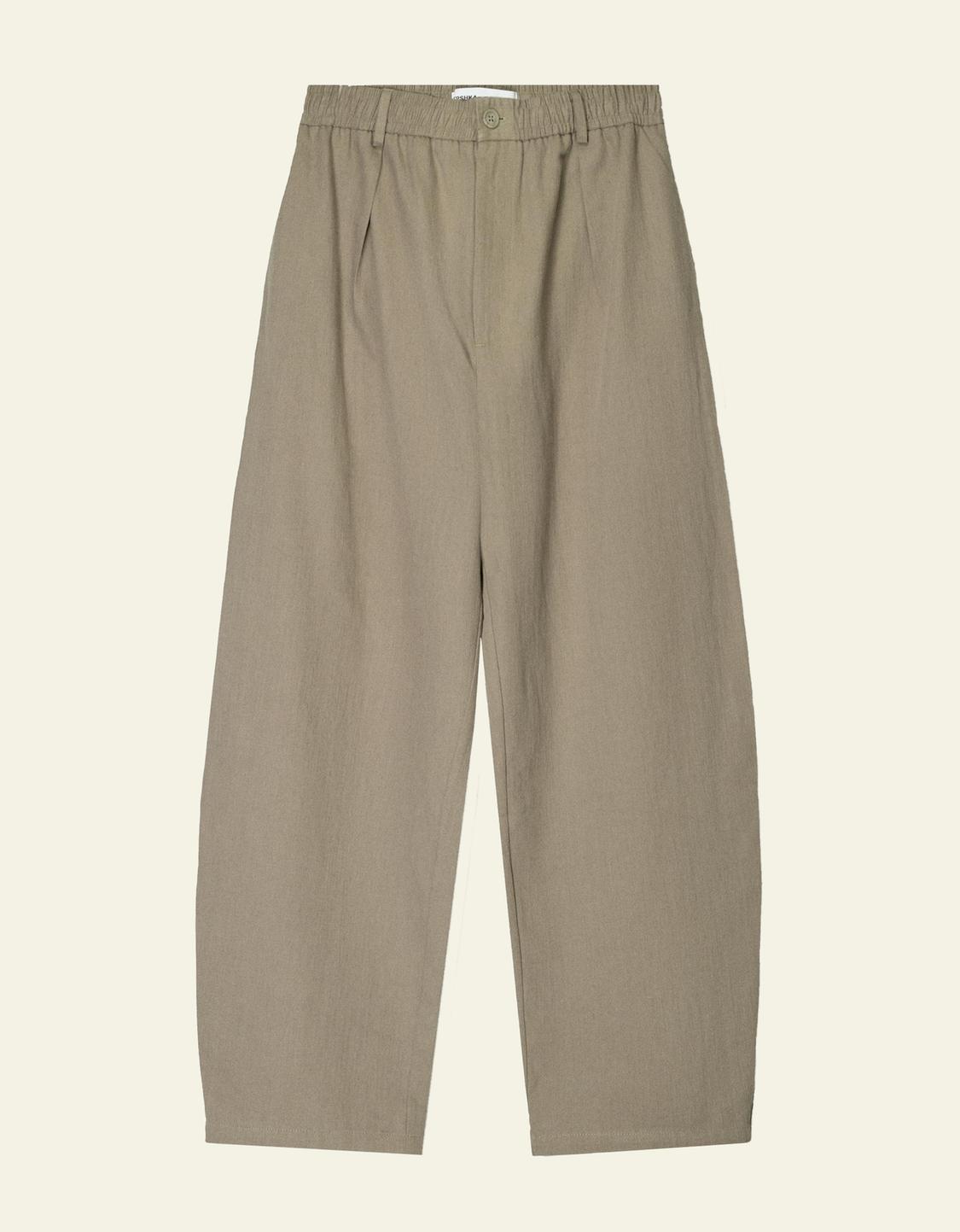 Tailored fit linen blend baggy trousers