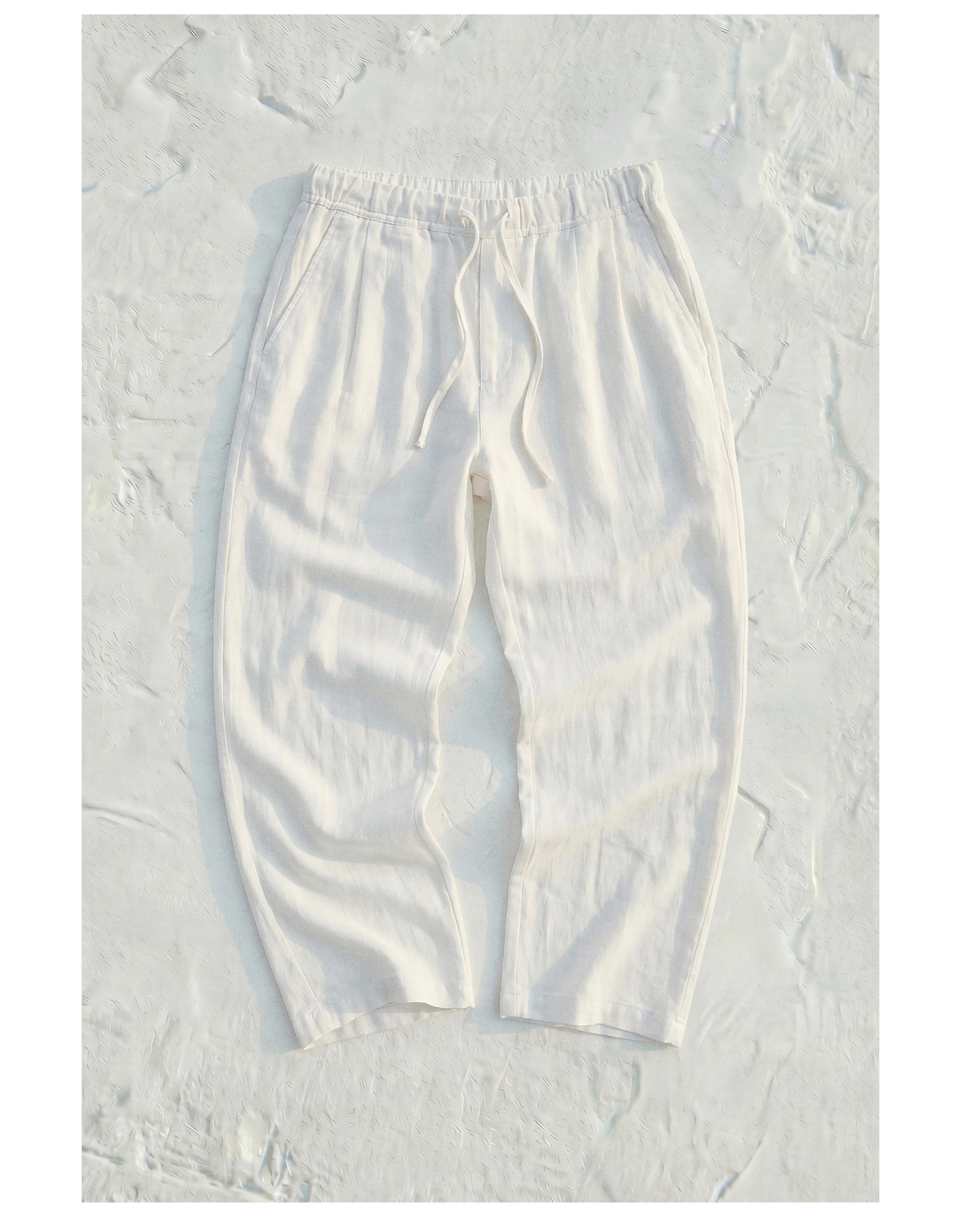 Rustic baggy trousers — White