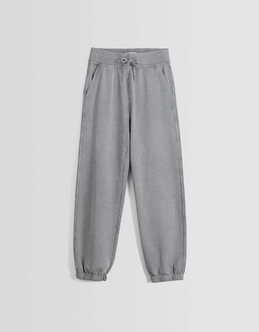 Plush joggers-Grey-4