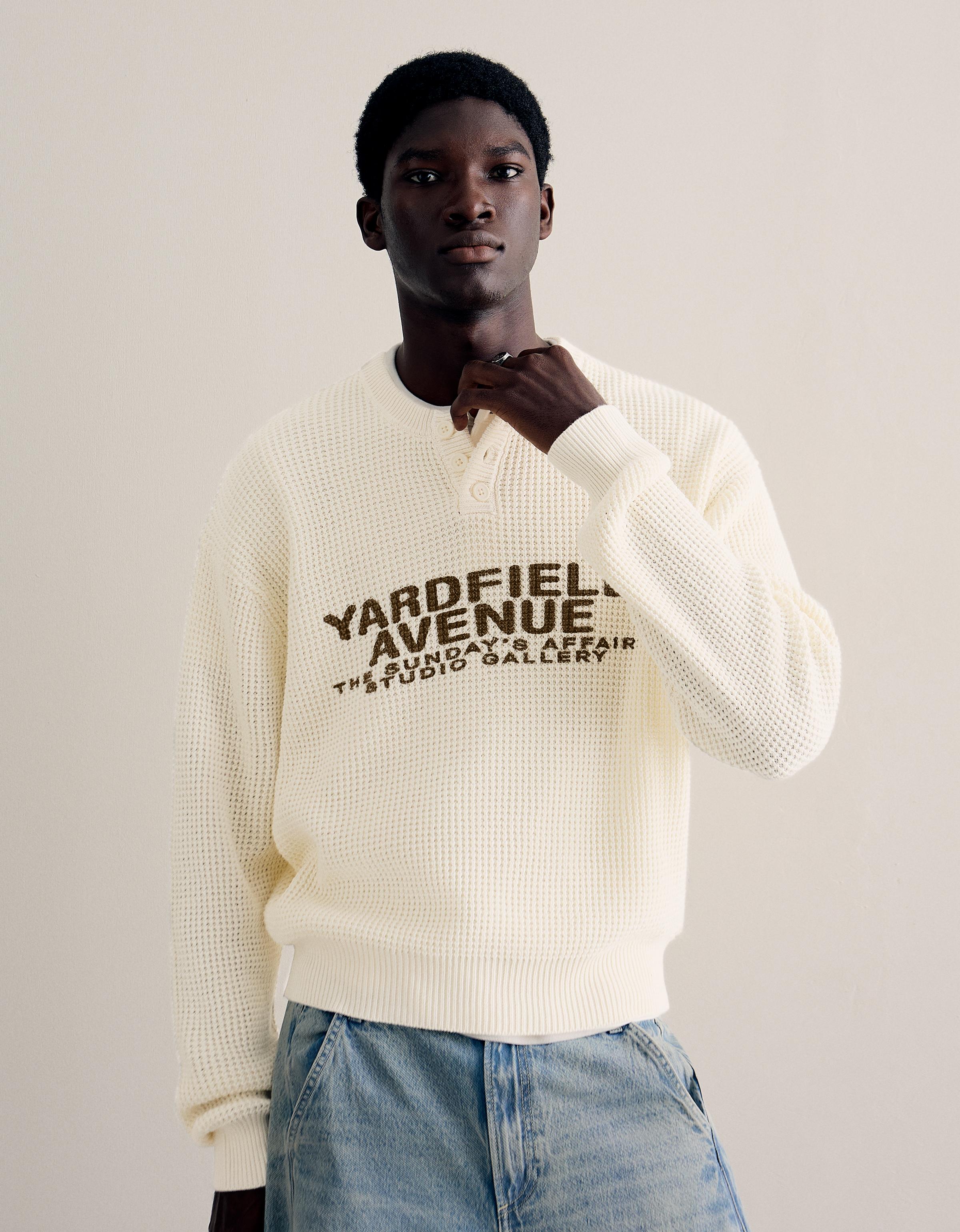 Baskılı düğmeli yaka süveter - Görsel 9