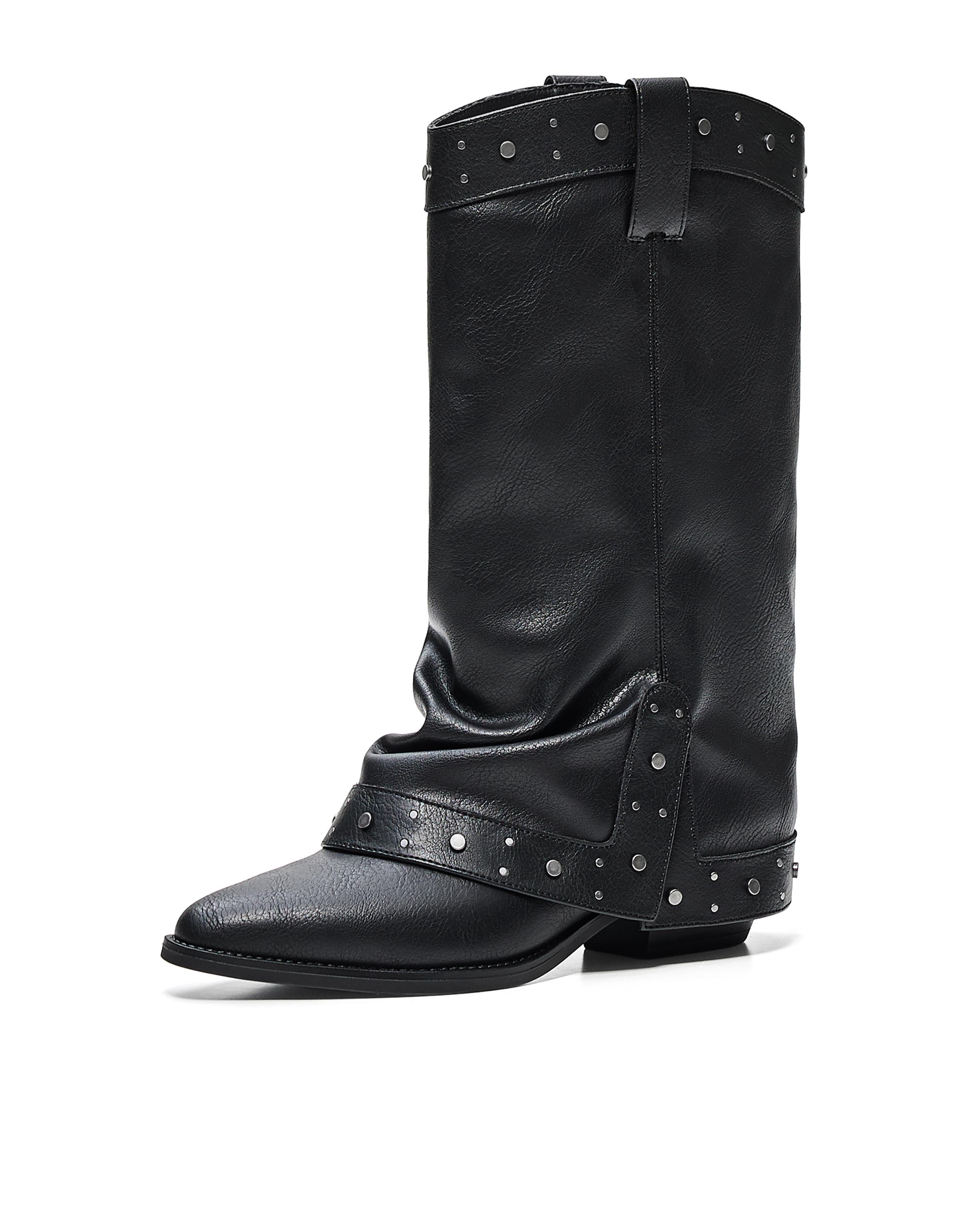 Cowboy trouser boots — BLACK