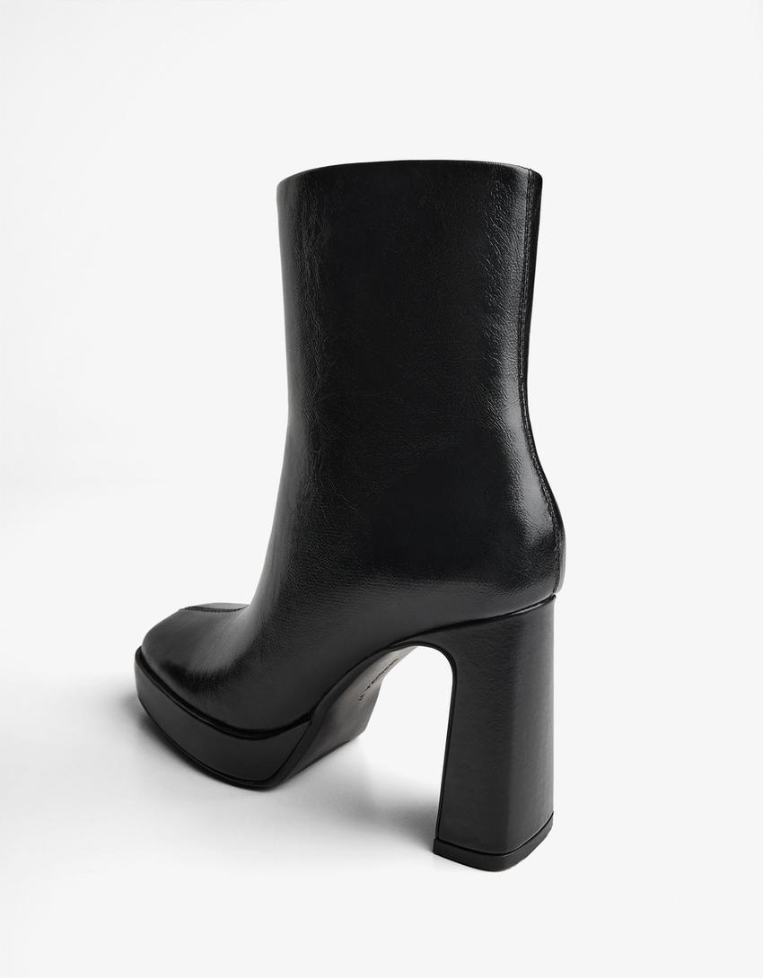 Bottines à talon plateforme-Noir