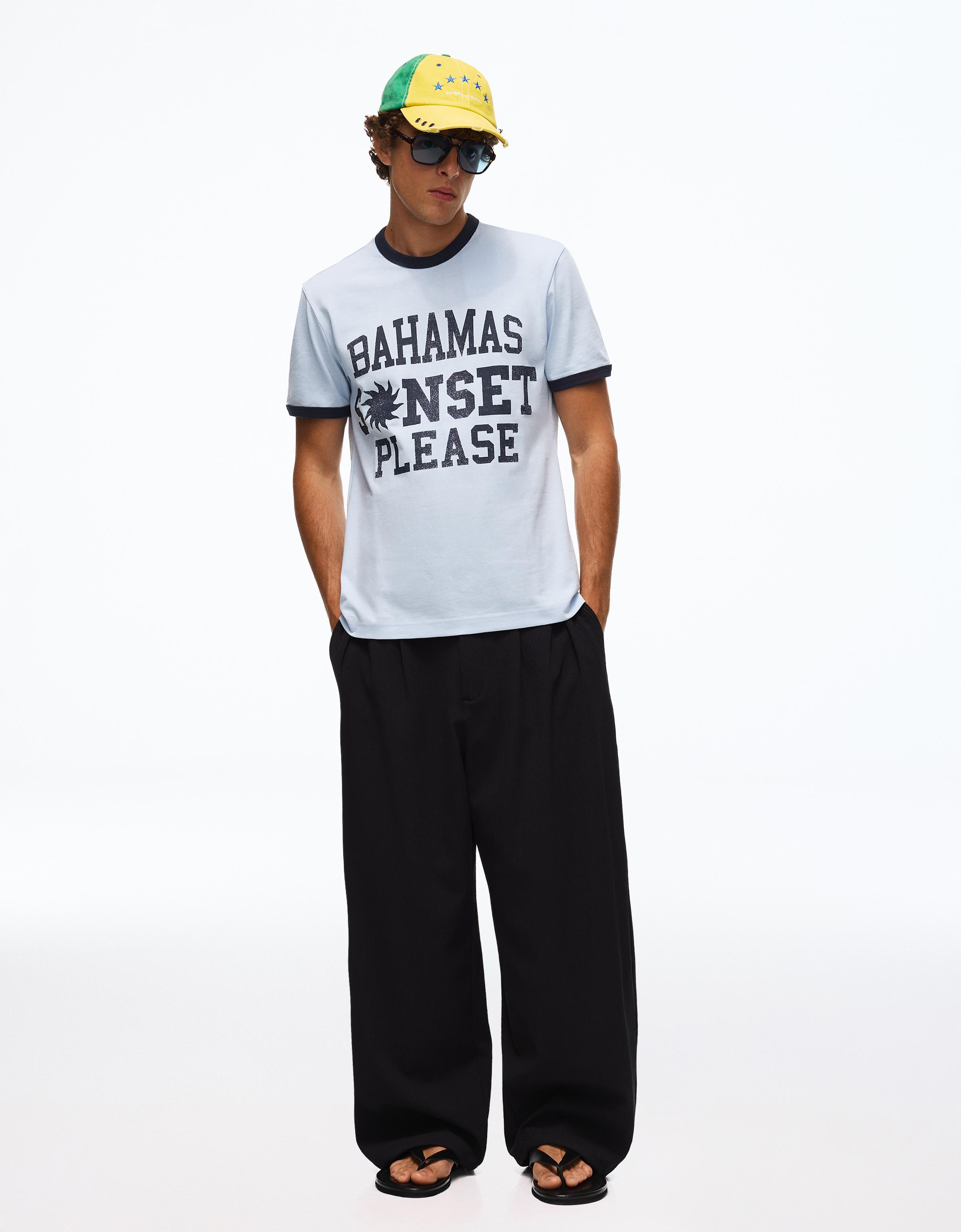 Short sleeve print T-shirt — Blue