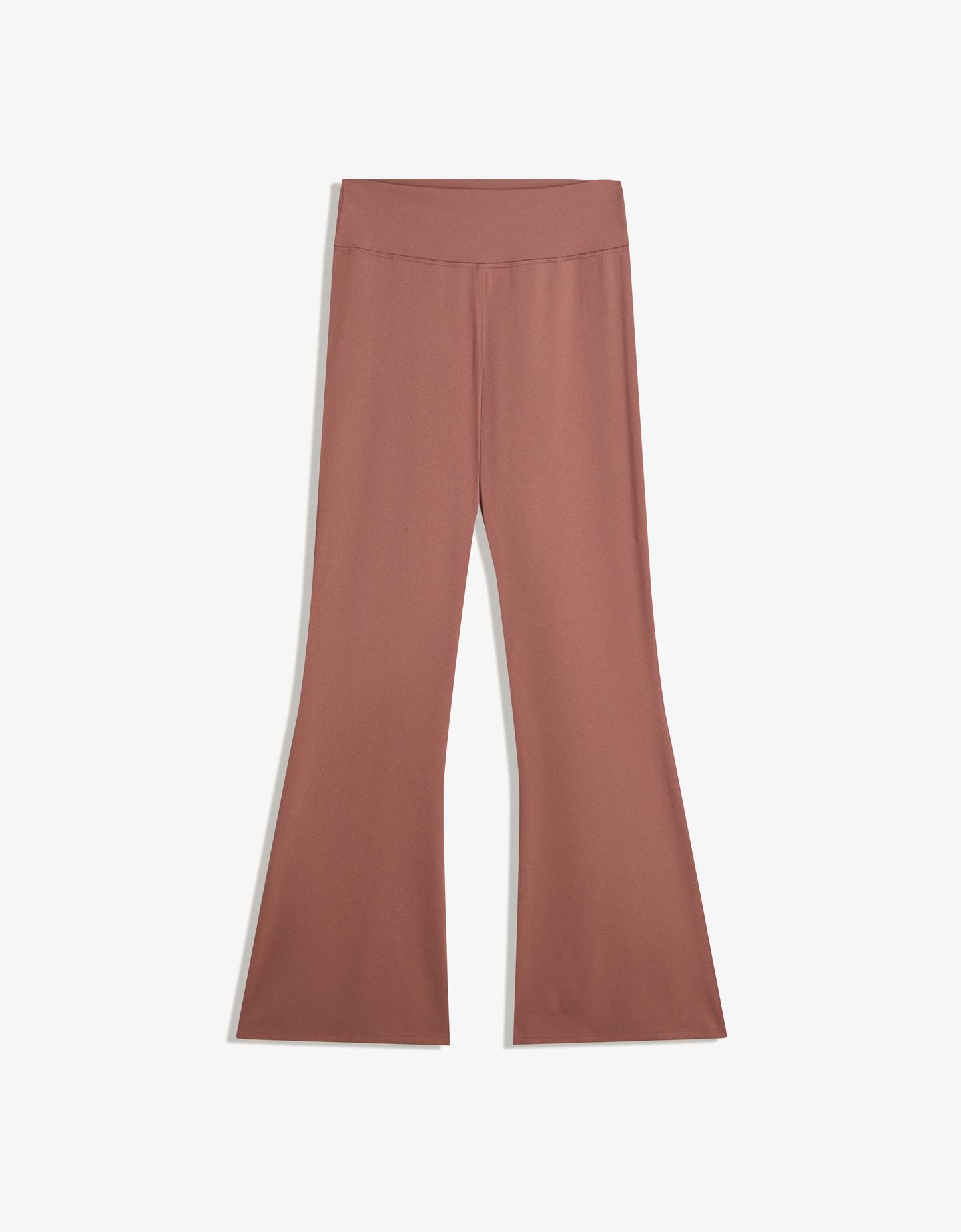 Bershka Pantalón Flare Técnico Mujer Xs Naranja