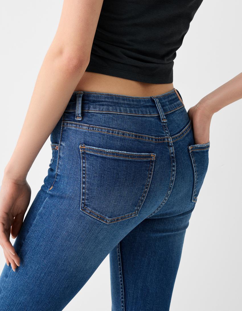 Low-waist skinny jeans-Blue-5