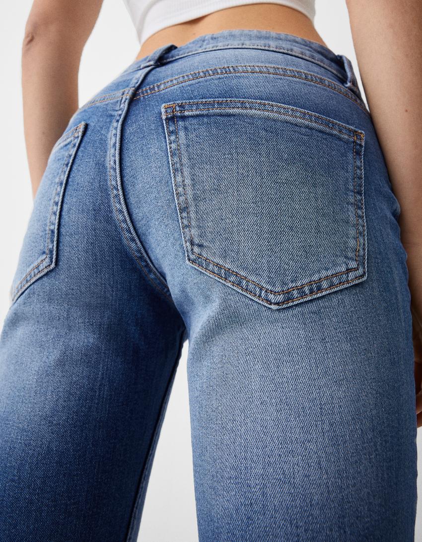 Jean cropped flare-Bleu-3