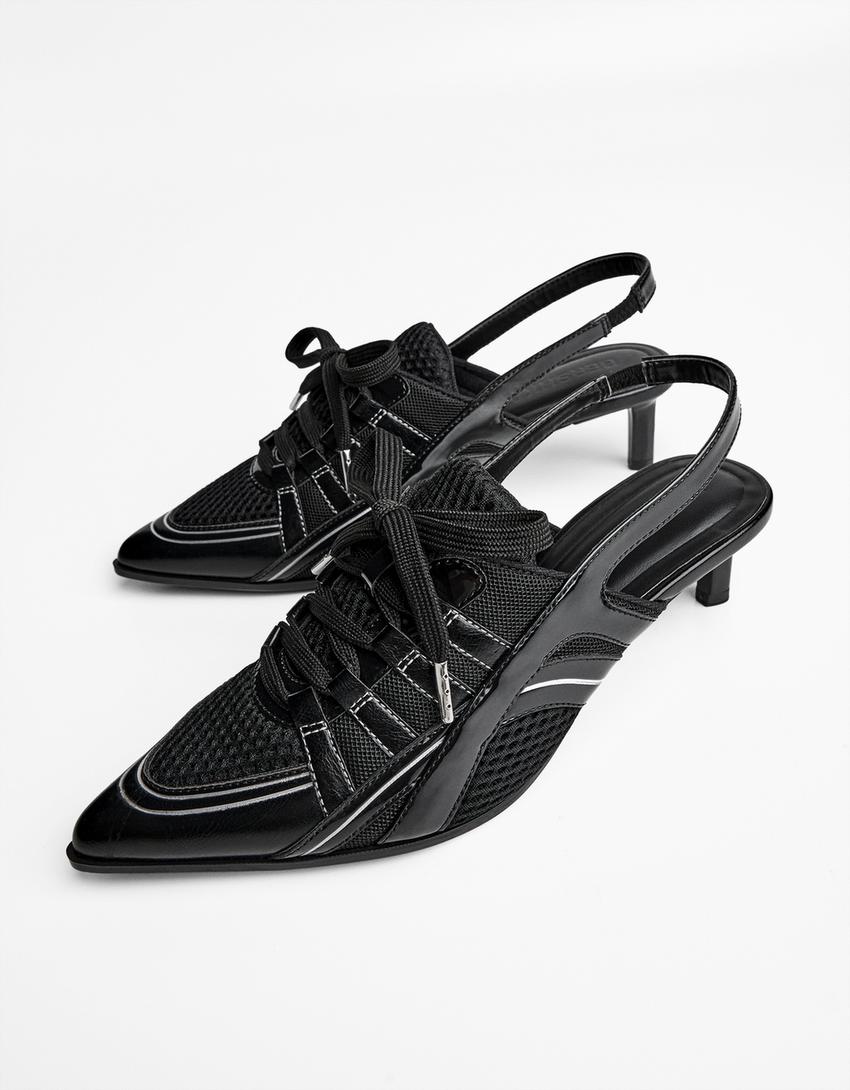 Sapatos altos de futebol tipo mules-Preto-1