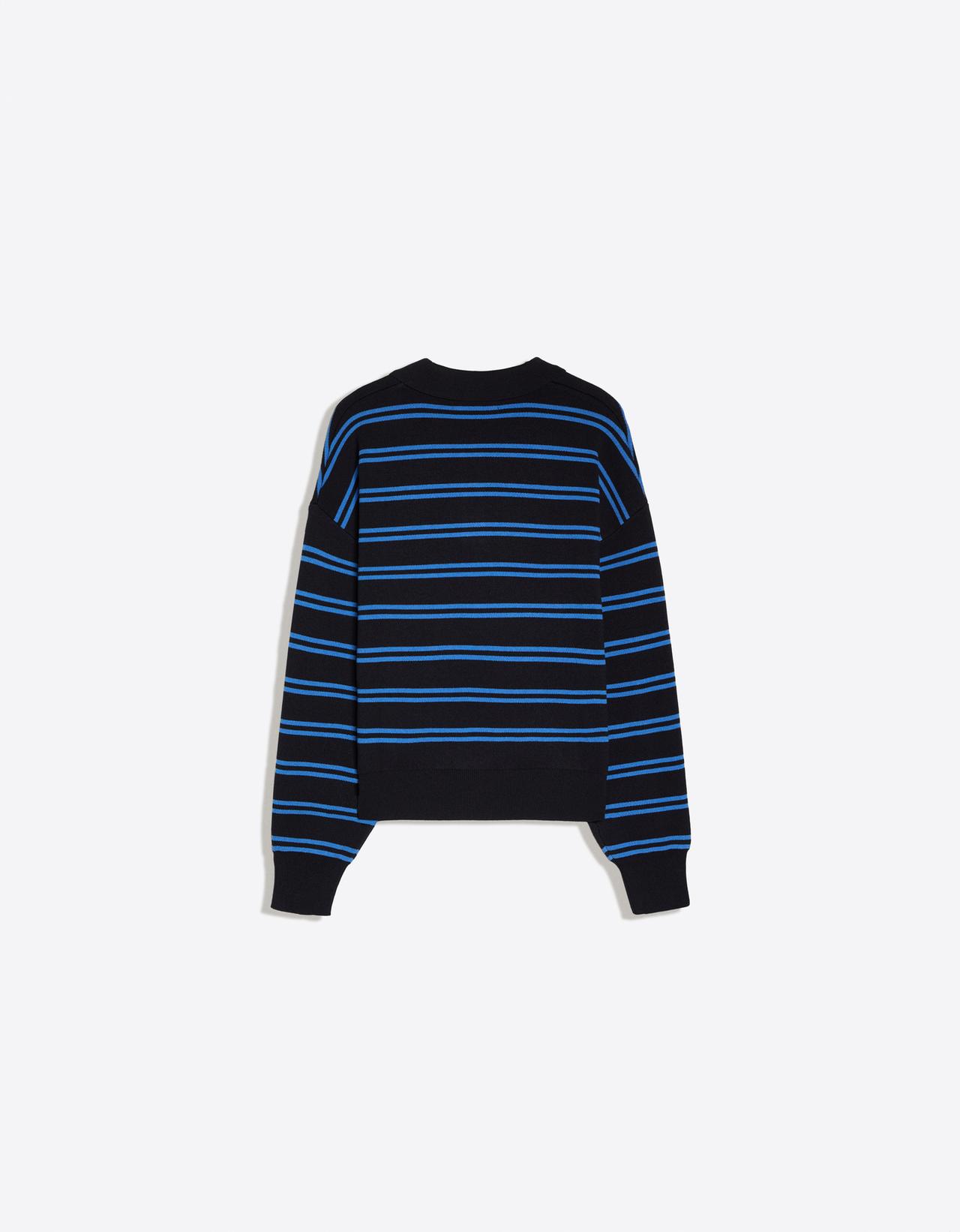 Oversize polo collar jumper — Navy