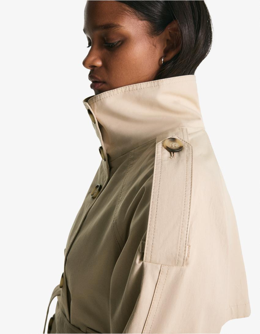 Cazadora trench cuello funnel-Arena