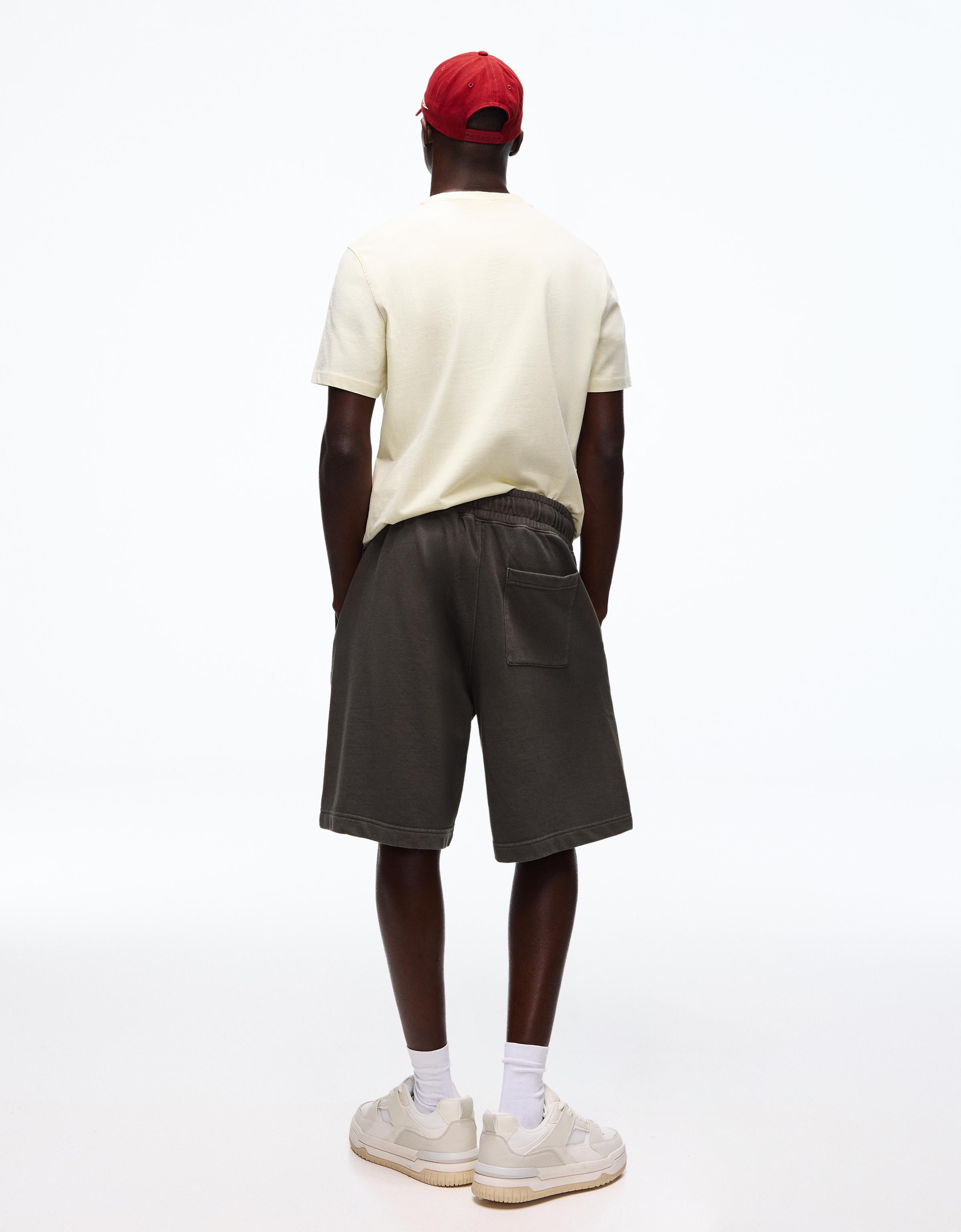 Boxy print Bermuda shorts — Grey