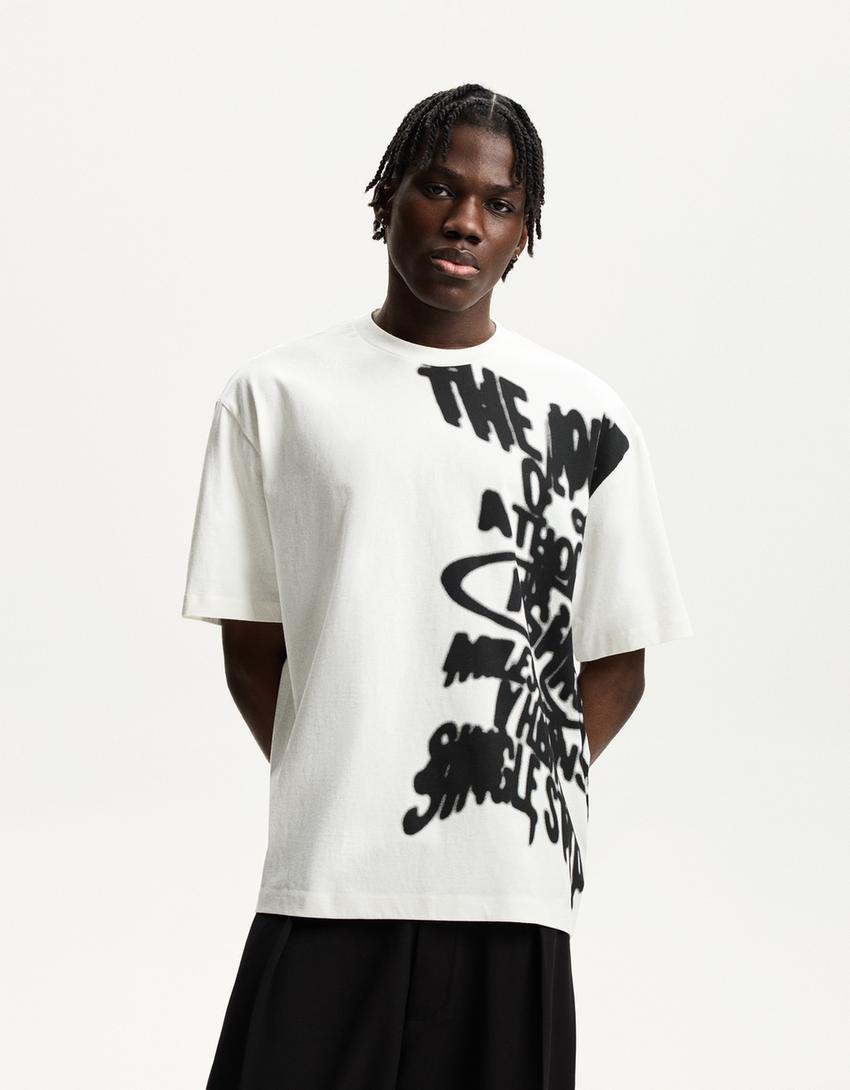 Short sleeve T-shirt with print-Off white