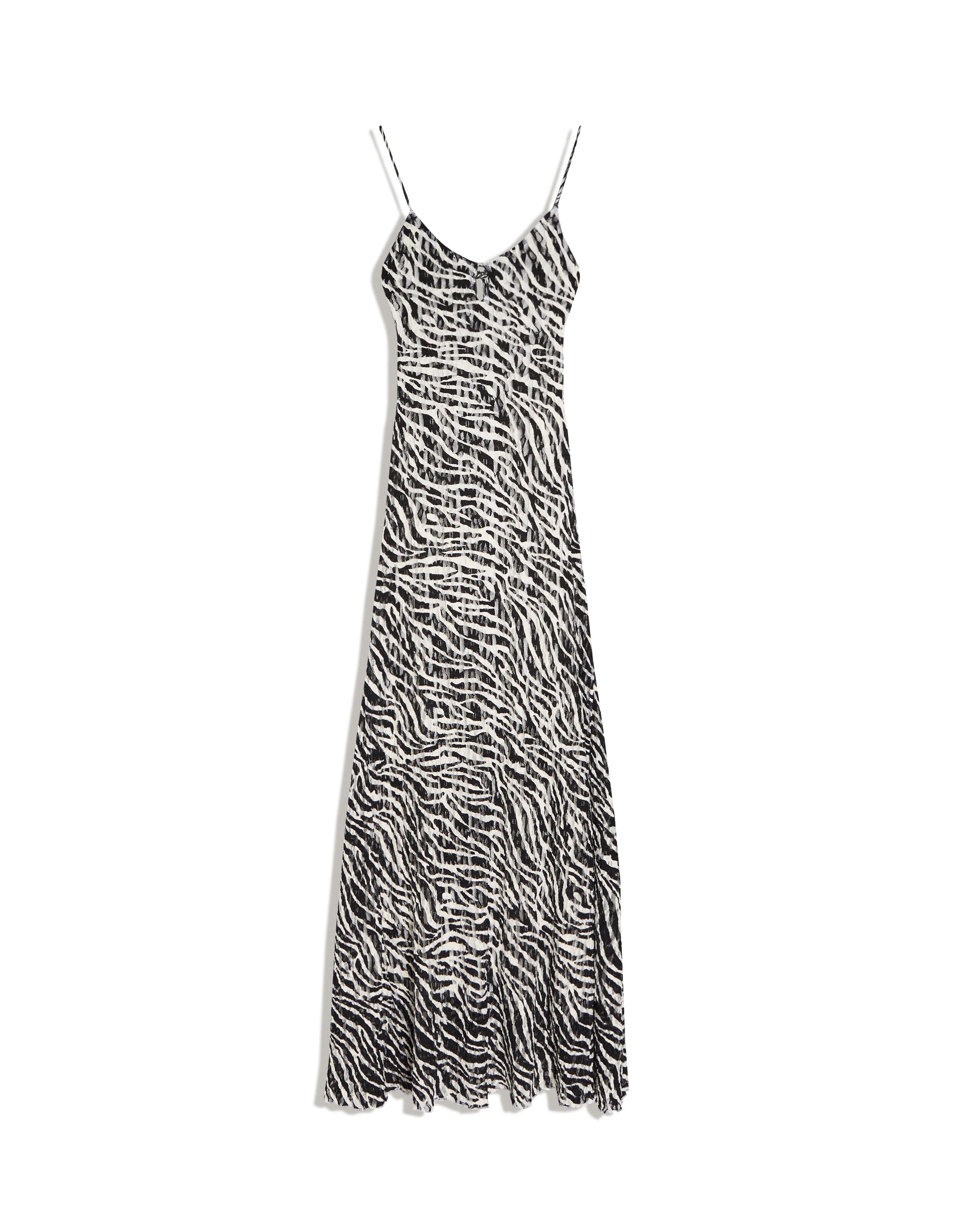 Printed midi dress with straps — Off white