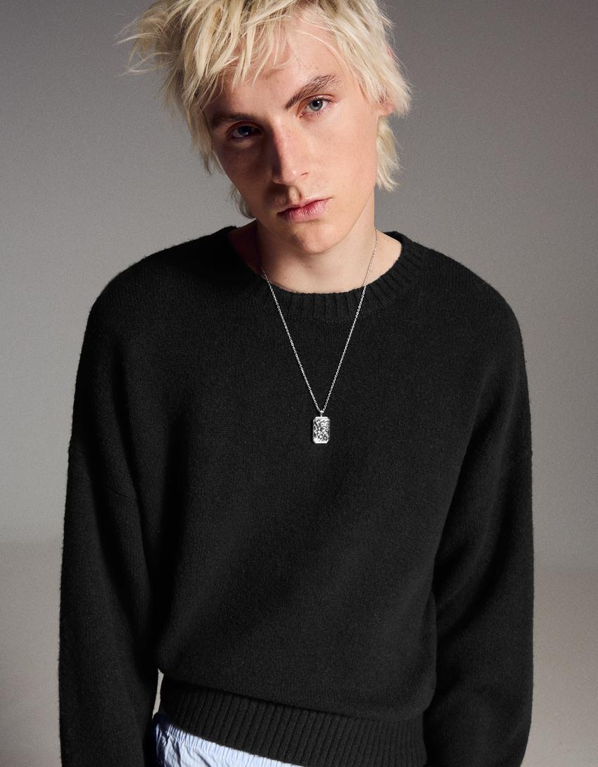 Cropped jumper-Black