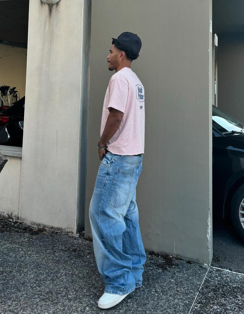 Mega Baggy Jeans-Ausgewaschenes Blau
