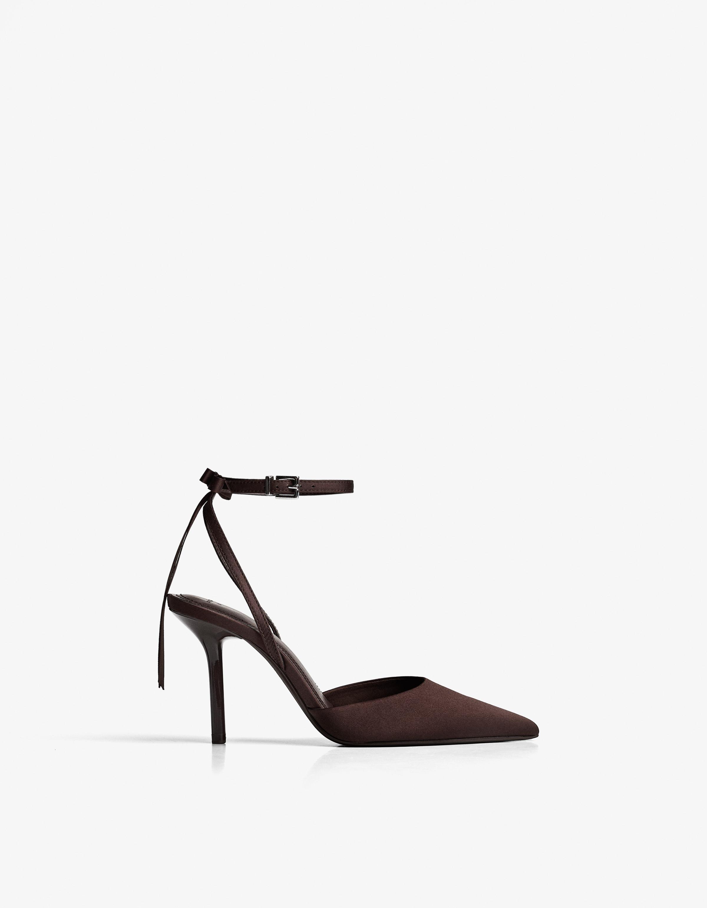 Zapato Tacón Lazo Mujer 41 Marrón
