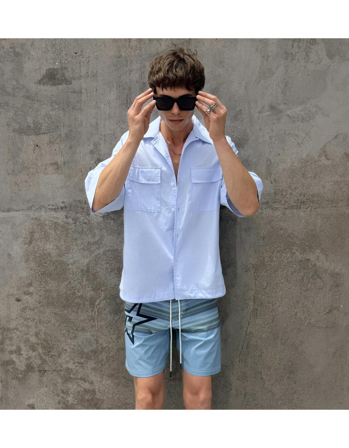 Long printed swimming trunks