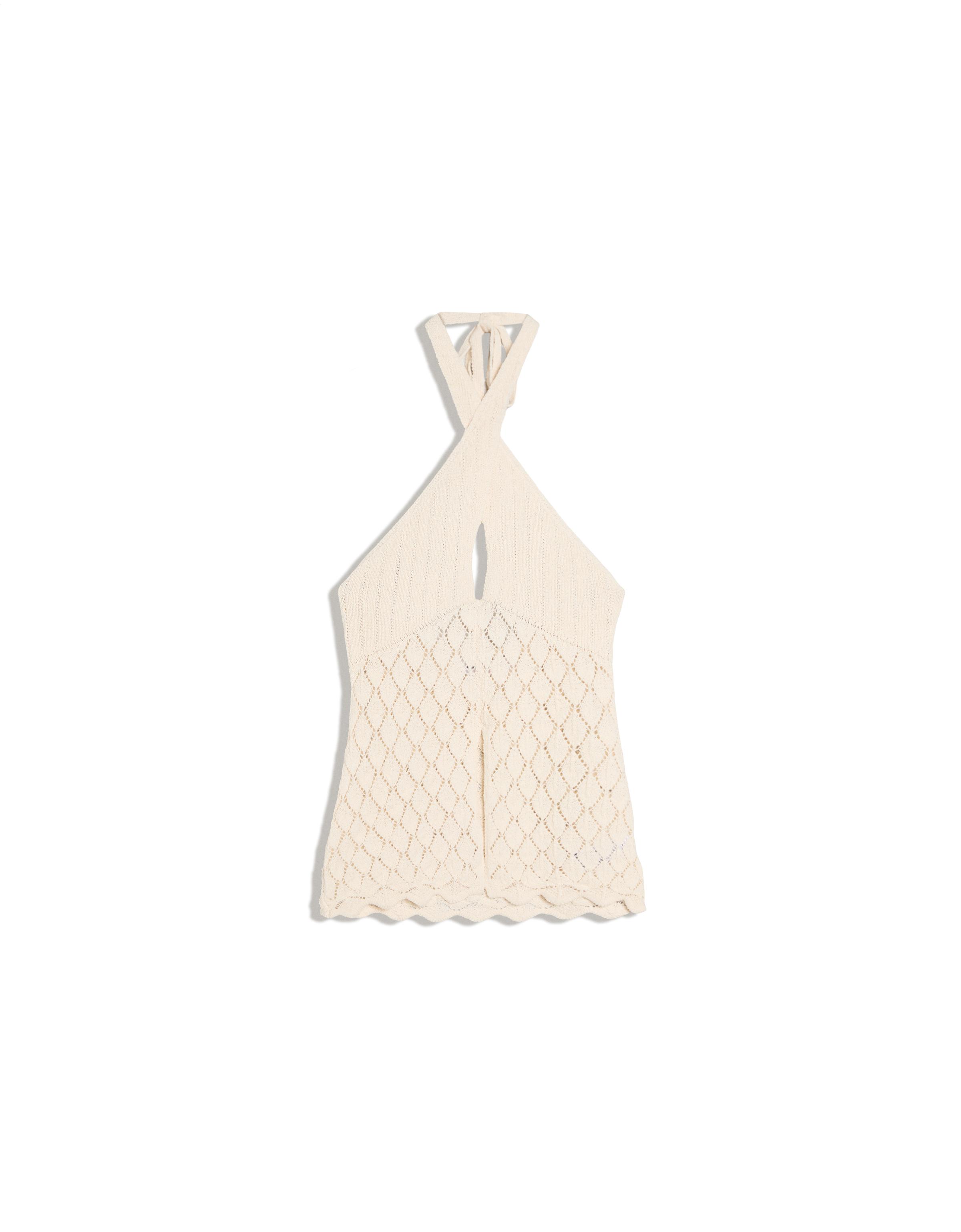 Cutwork halter top — Cream