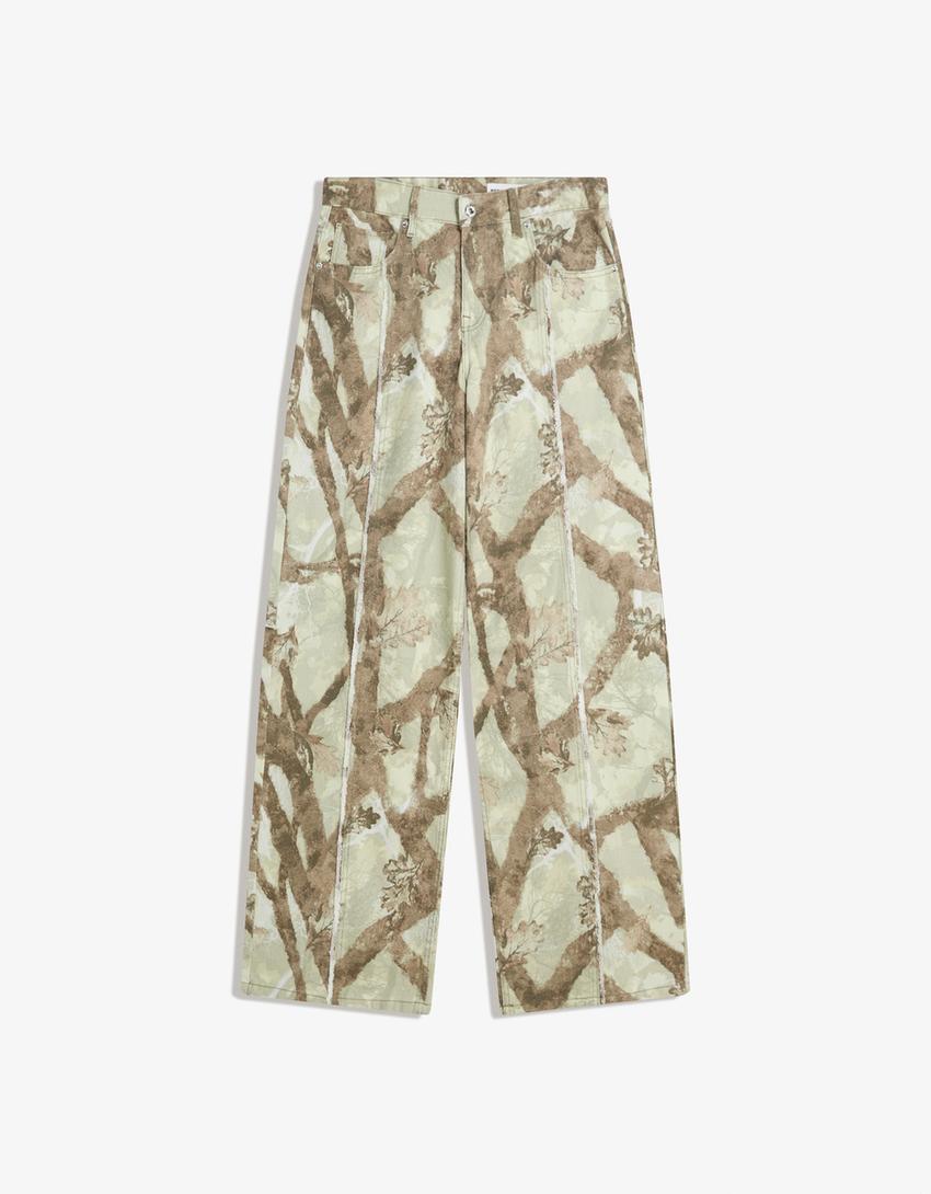 Printed boyfriend jeans-Green-3