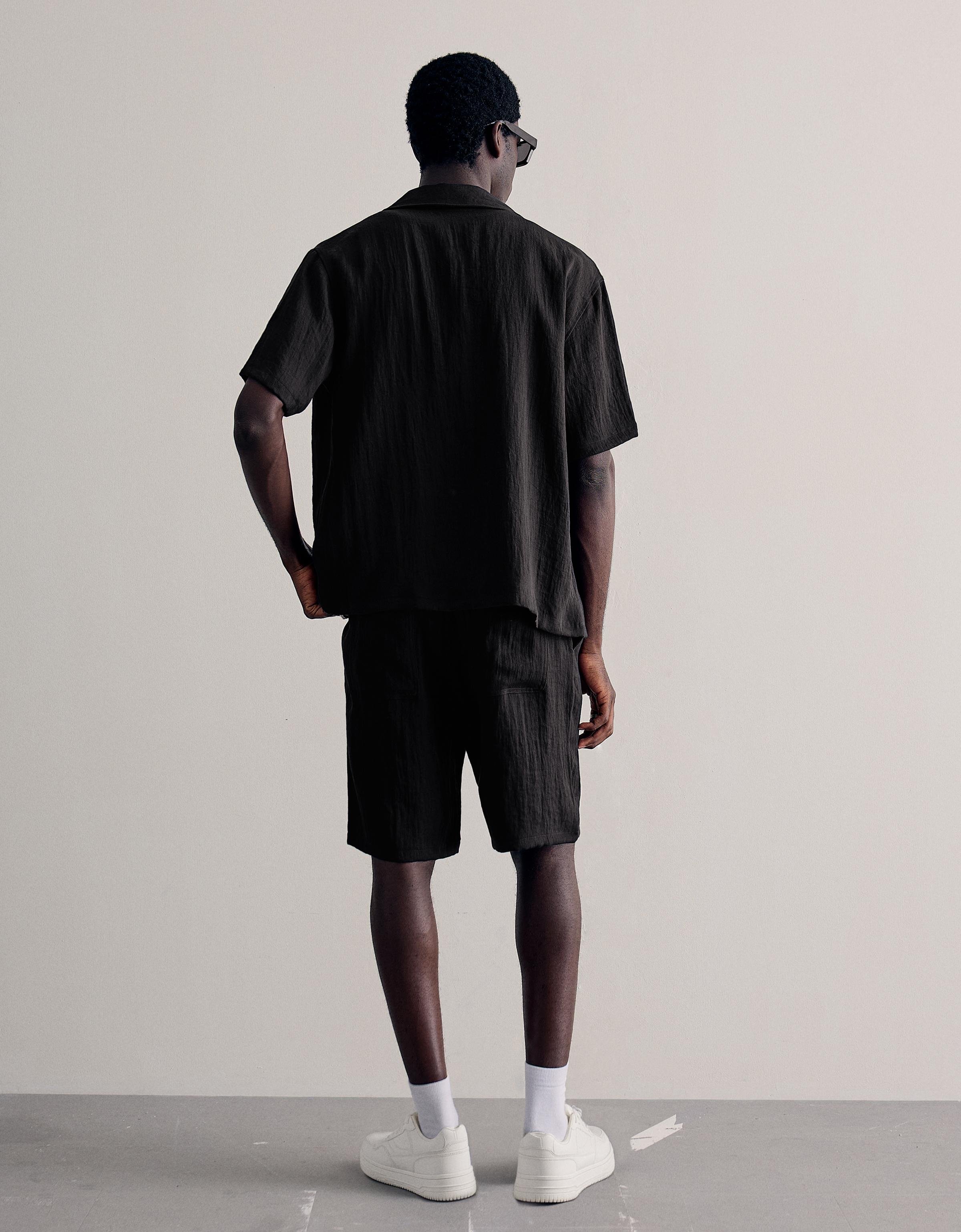 Rustic short sleeve shirt — Black