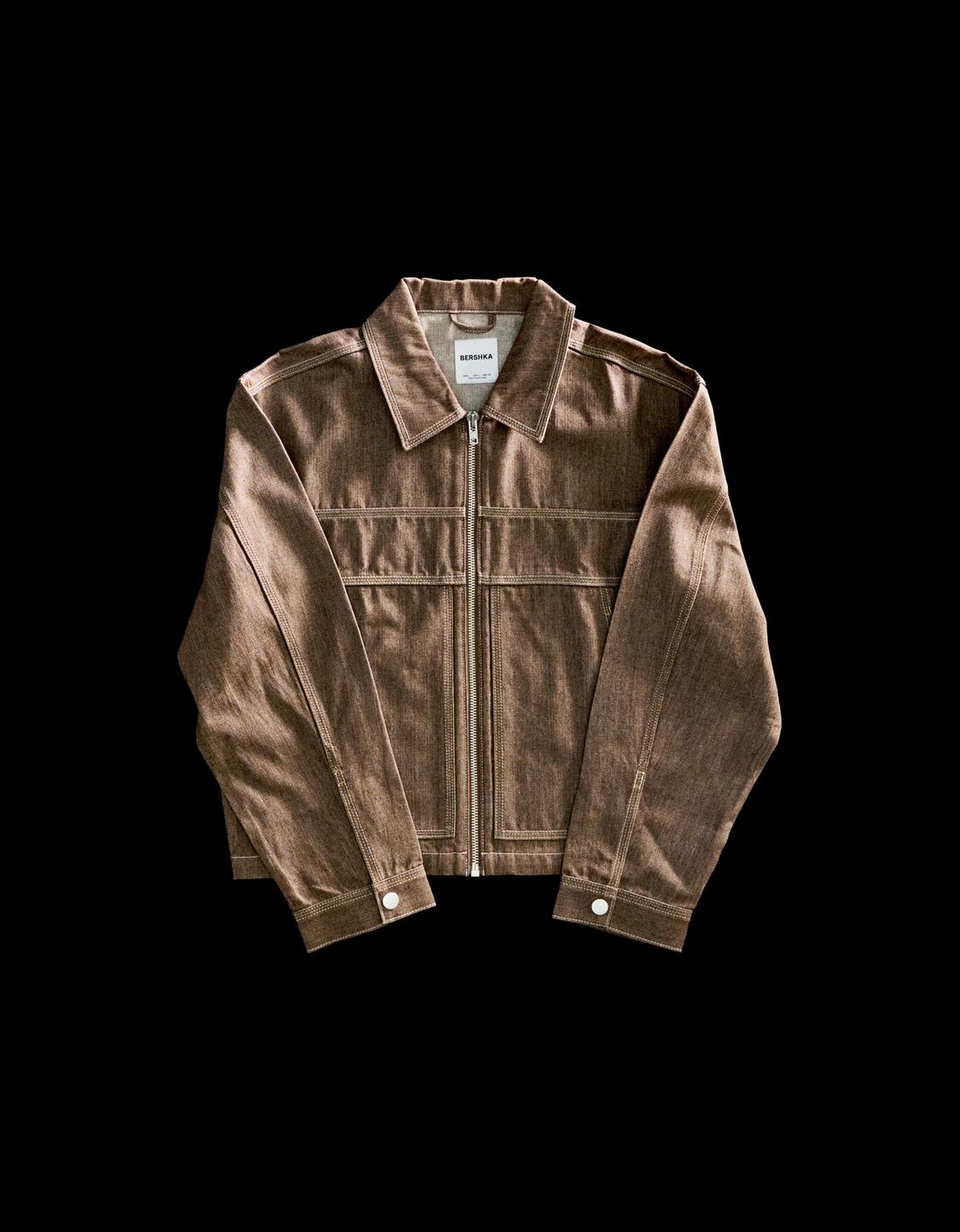 Denim shirt with zip