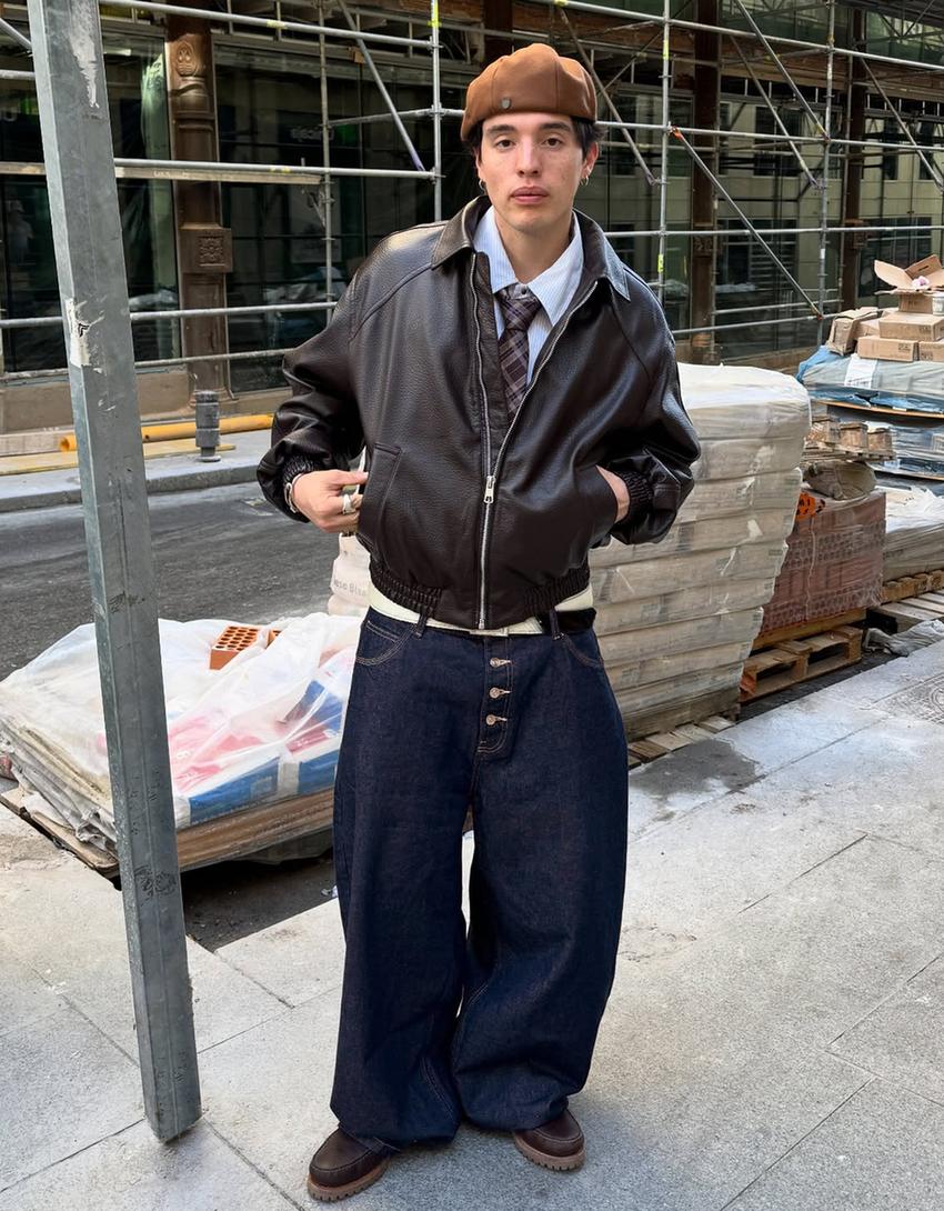 جينز فضفاض-كحلي