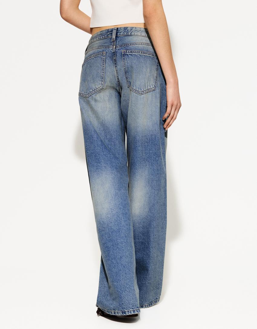 Wide-leg jeans-Washed out blue