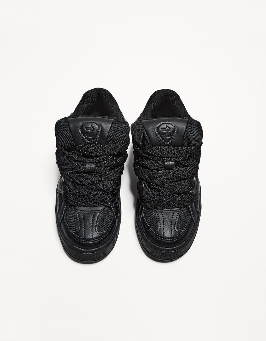 Pantofi sport skate elemente multiple-Negru