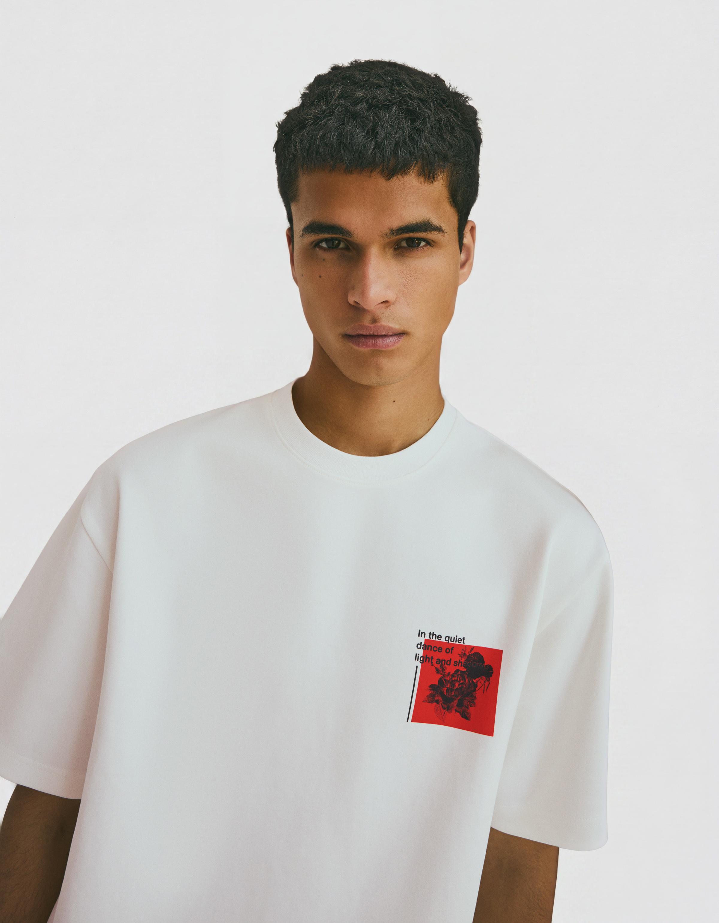 Printed interlock sweatshirt — Off white