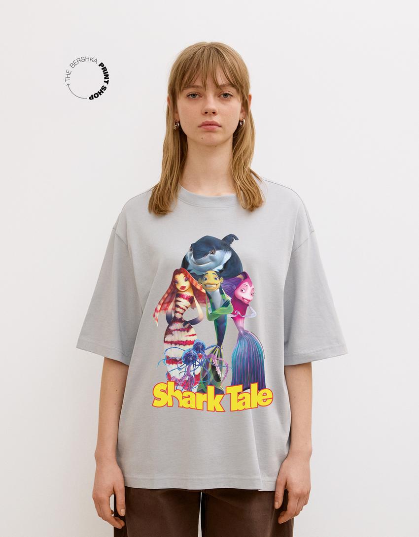 Short sleeve Shark Tale T-shirt-Light blue-1